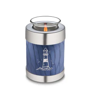 Candle Holder Embrace Pearl Cobalt Blue Lighthouse Cremation Urn