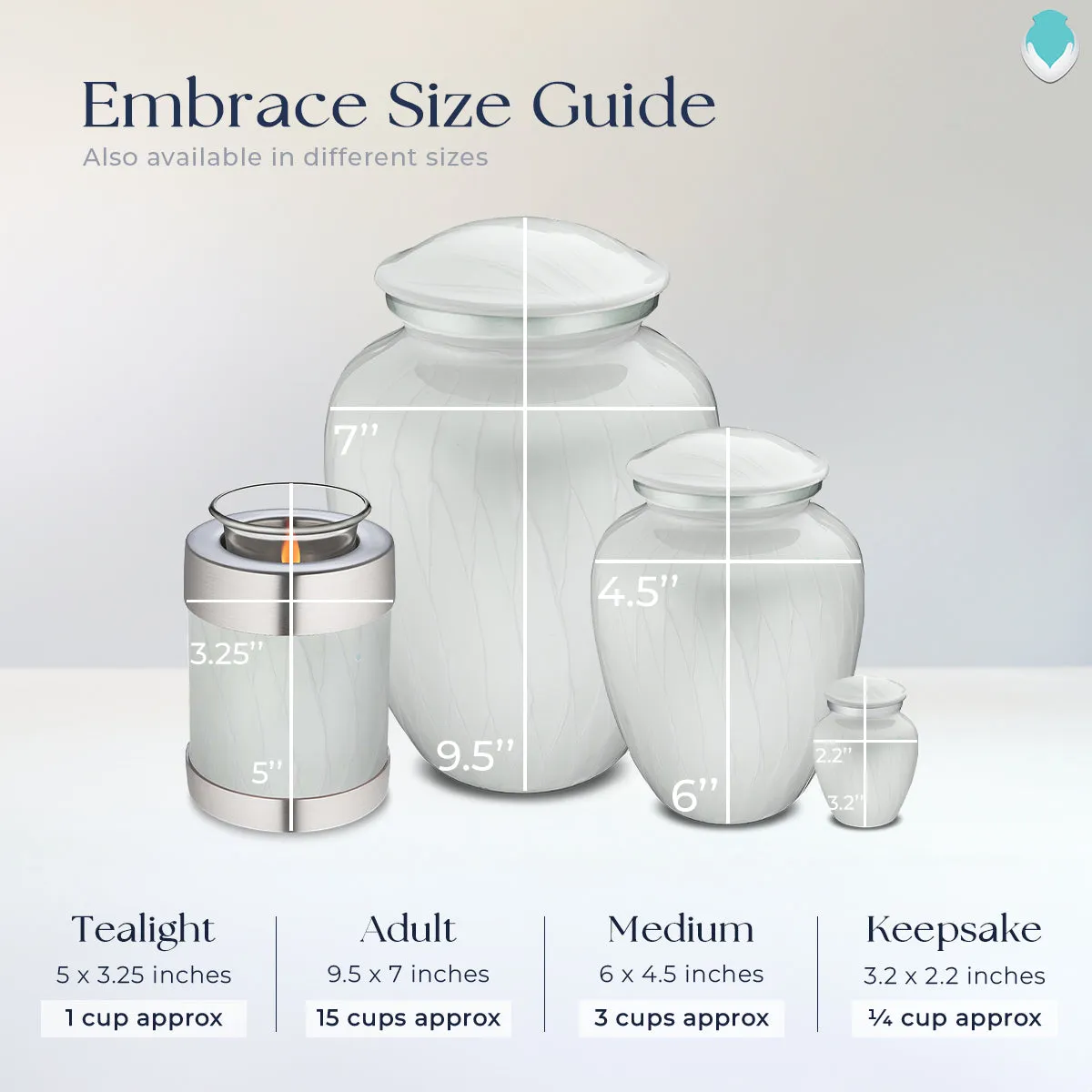 Candle Holder Embrace Pearl White Fishing Cremation Urn