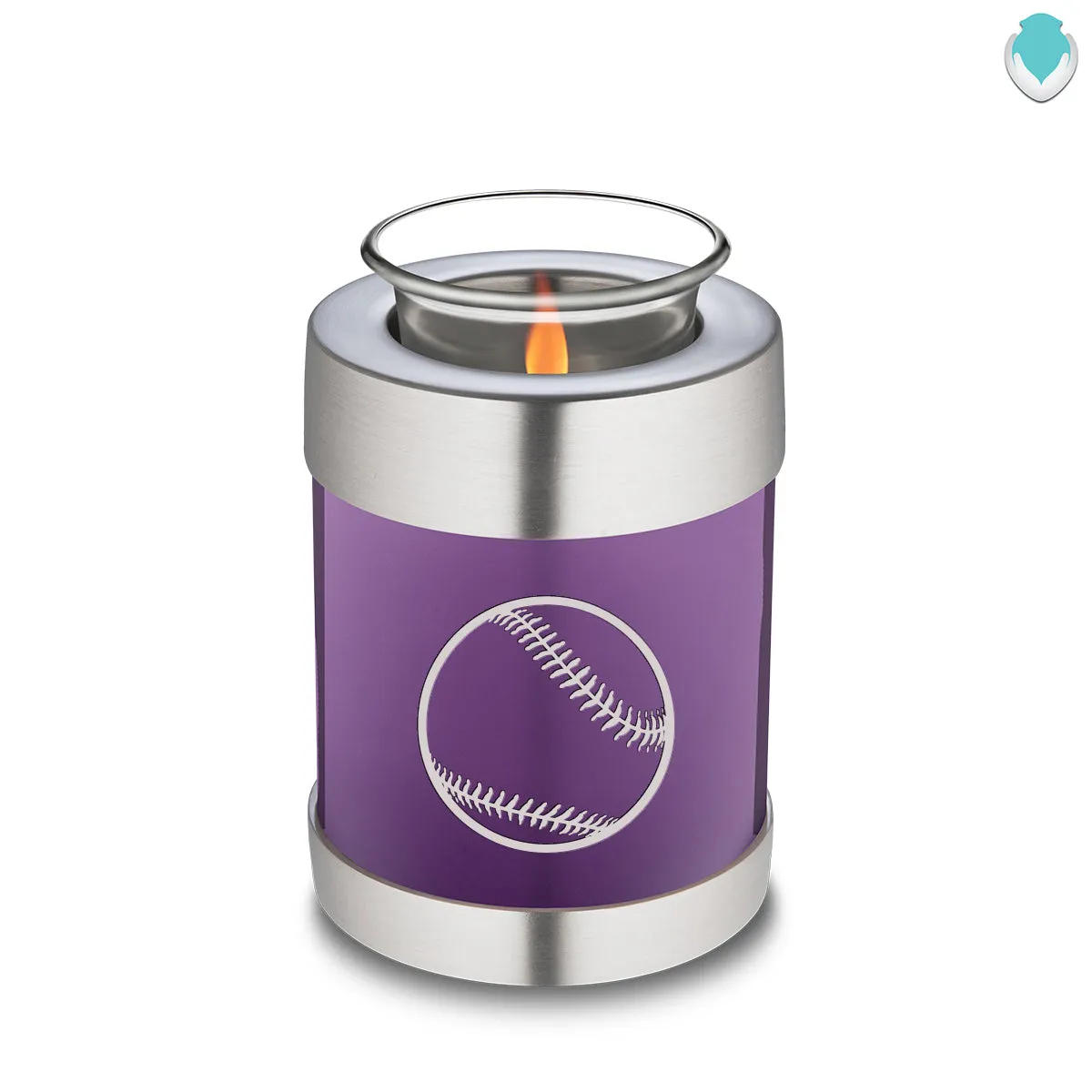 Candle Holder Embrace Purple Baseball Cremation Urn