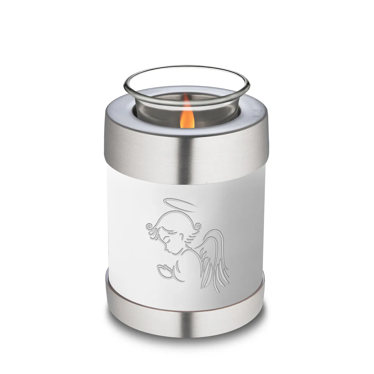 Candle Holder Embrace White Angel Cremation Urn