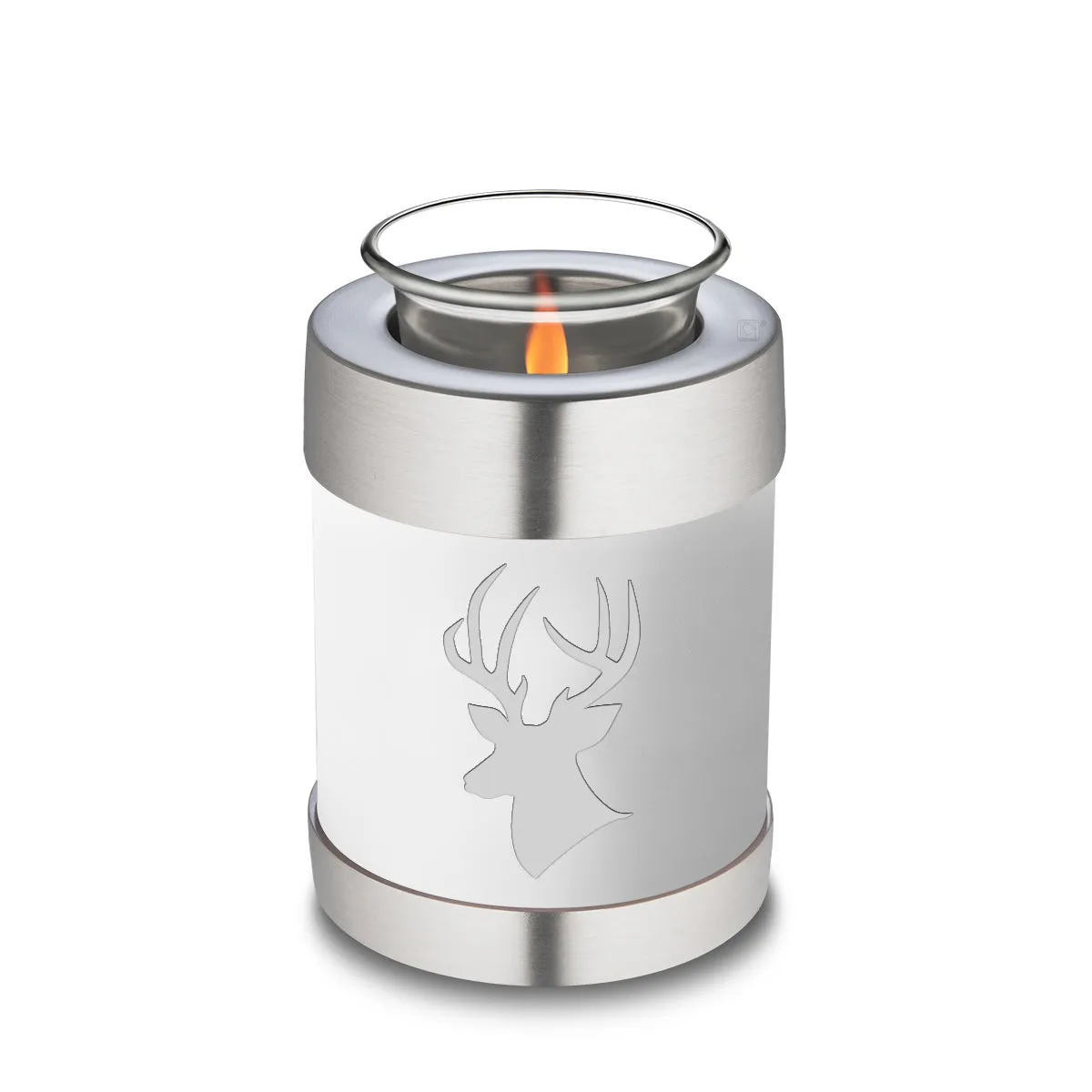 Candle Holder Embrace White Deer Cremation Urn