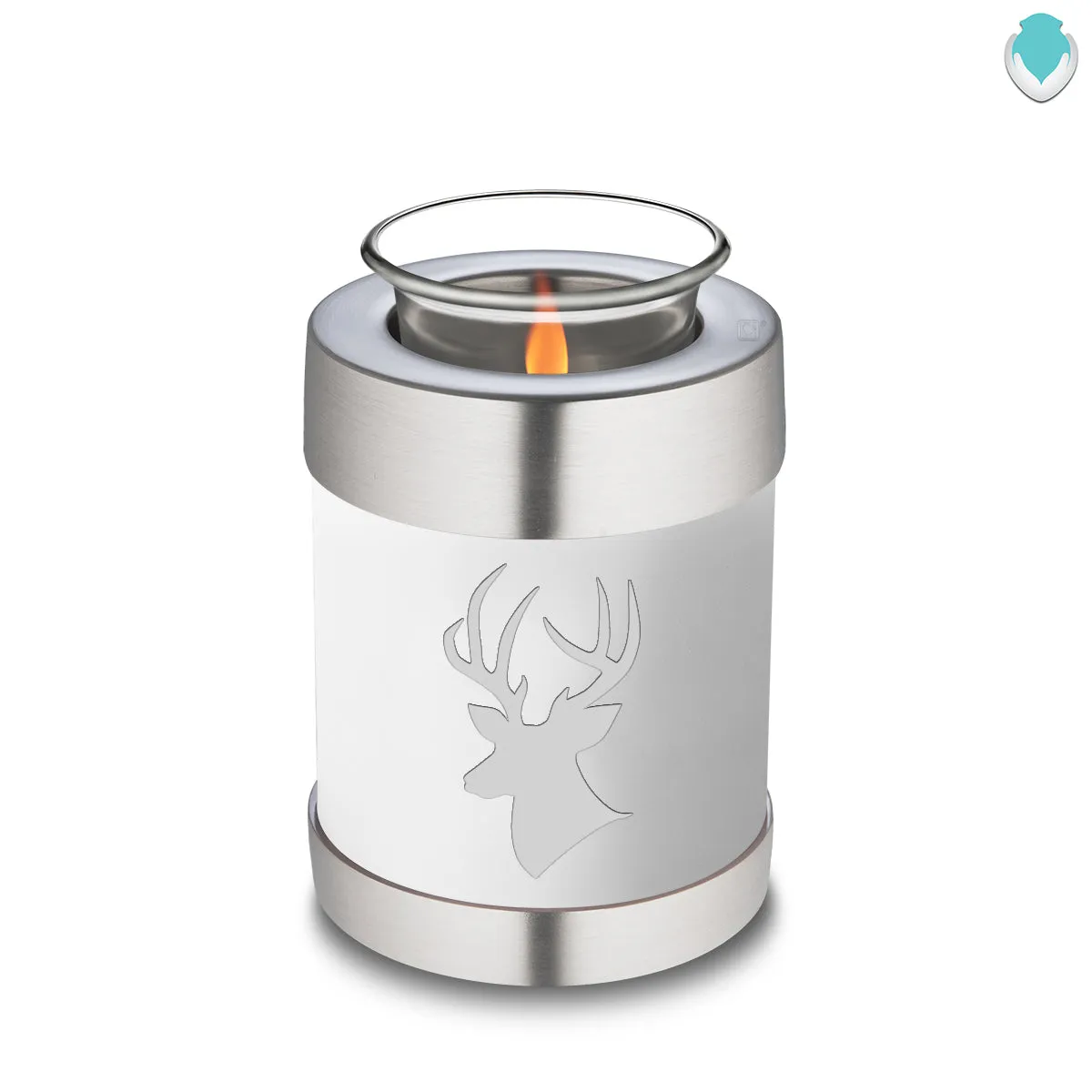 Candle Holder Embrace White Deer Cremation Urn