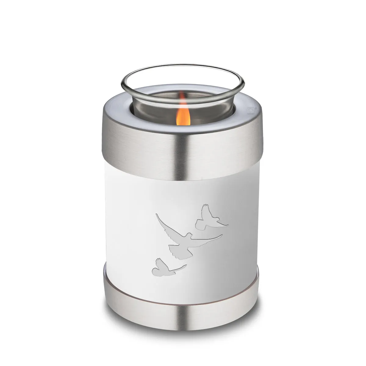 Candle Holder Embrace White Doves Cremation Urn