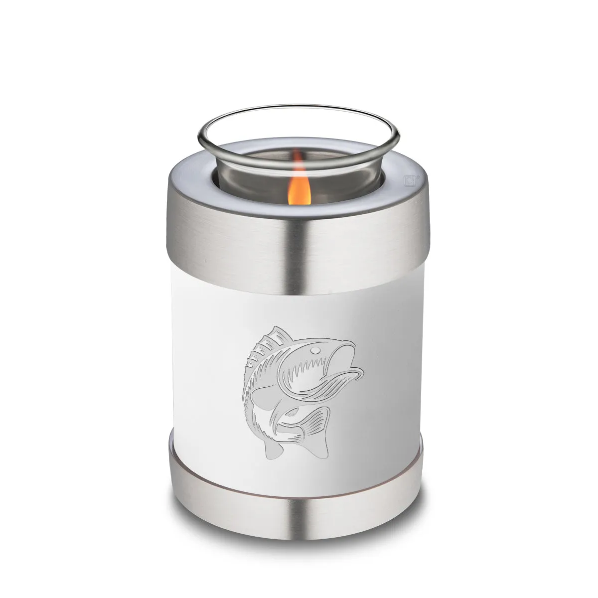 Candle Holder Embrace White Fishing Cremation Urn