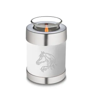 Candle Holder Embrace White Horse Cremation Urn