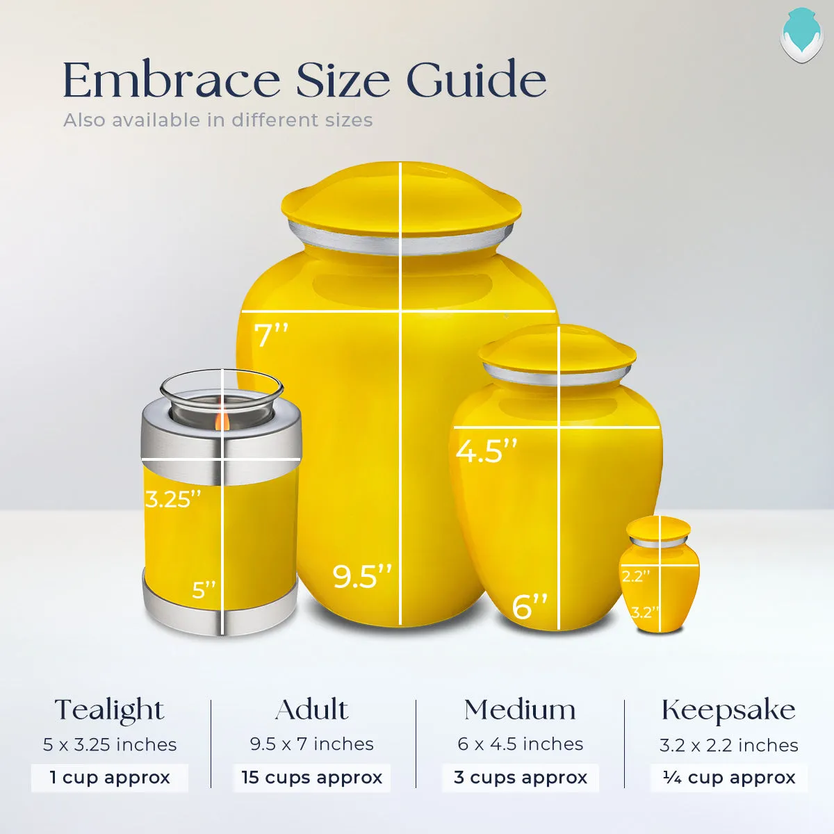 Candle Holder Embrace Yellow Butterfly Cremation Urn
