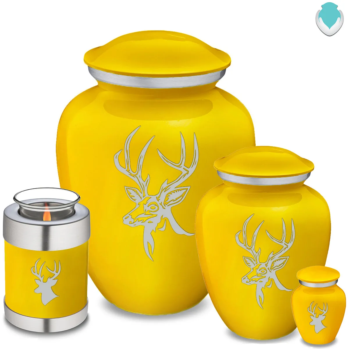 Candle Holder Embrace Yellow Deer Cremation Urn