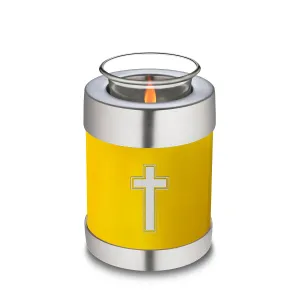 Candle Holder Embrace Yellow Simple Cross Cremation Urn