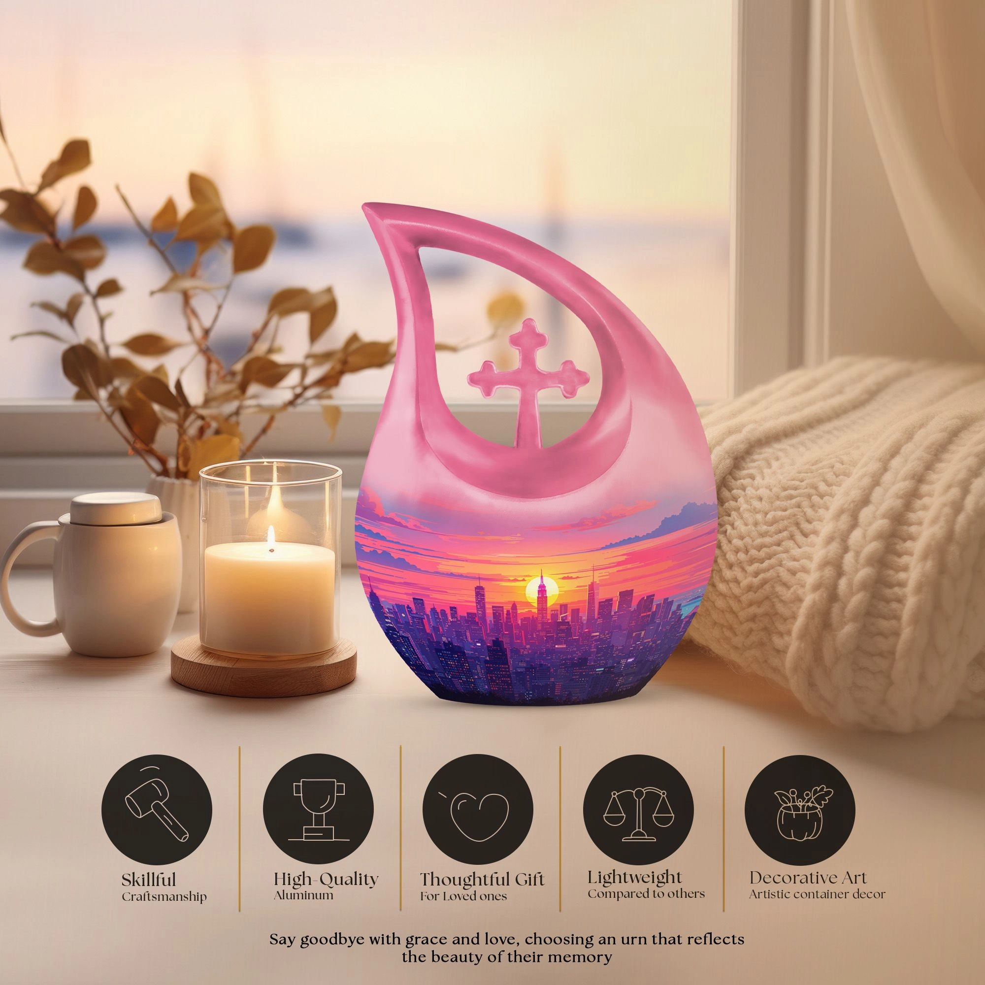 Candy Skyline Urn - Cremation Urn For Human Ashes