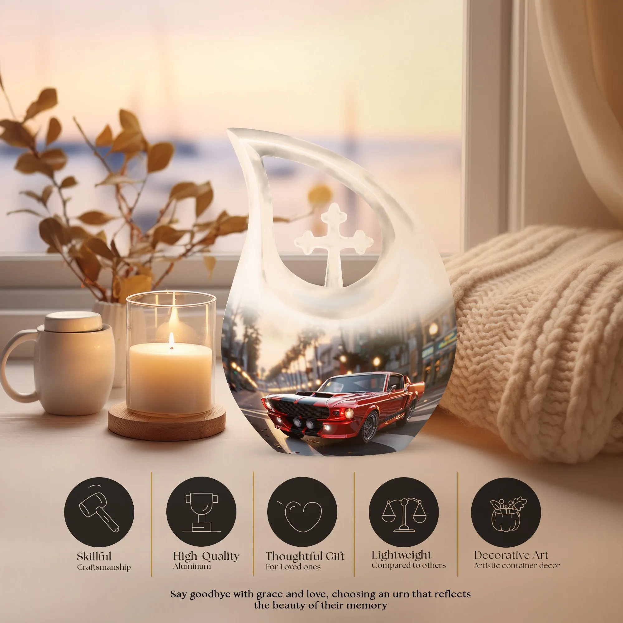 Car Cremation Urn |Large Aluminium Cremation Urn For Human