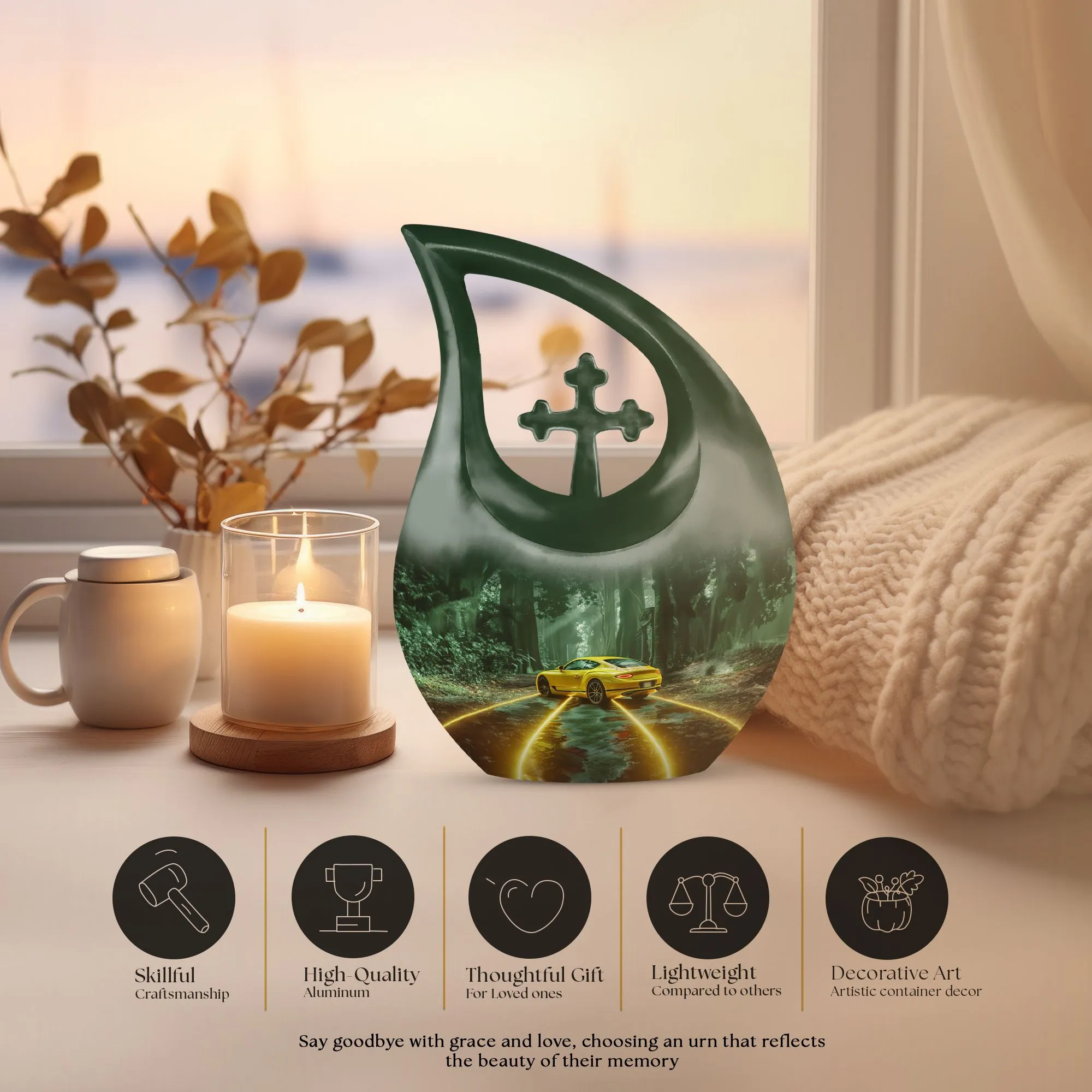 Car Memory Urn: Small Cremation Urn For Human Ashes