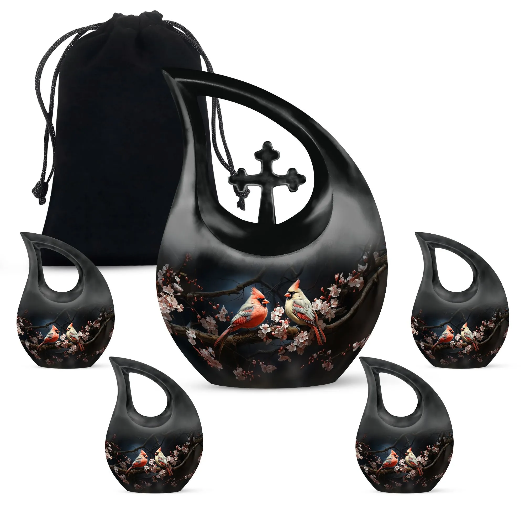 Cardinal Bird Cremation Mini Urns For Ashes Memorial & Funeral Urn