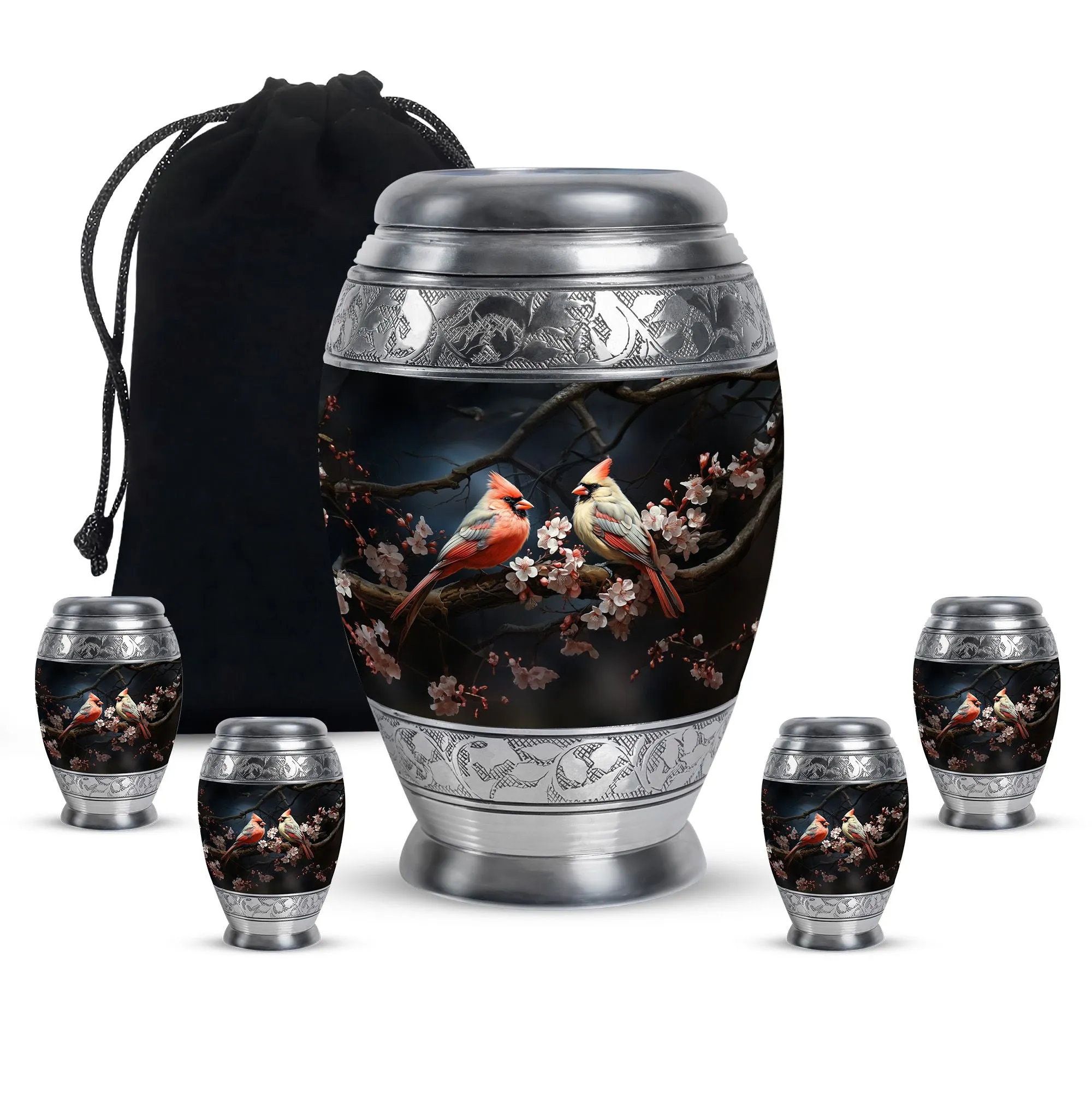Cardinal Bird Cremation Mini Urns For Ashes Memorial & Funeral Urn