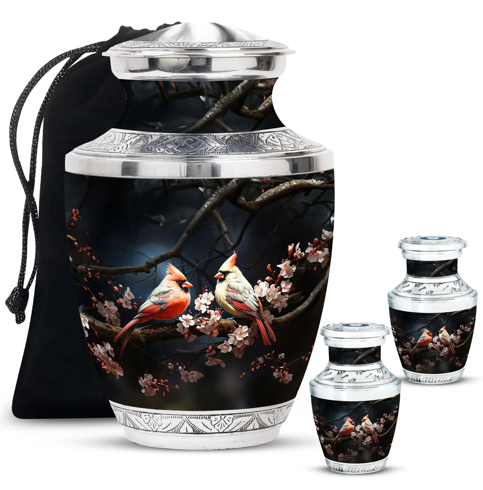Cardinal Bird Cremation Mini Urns For Ashes Memorial & Funeral Urn