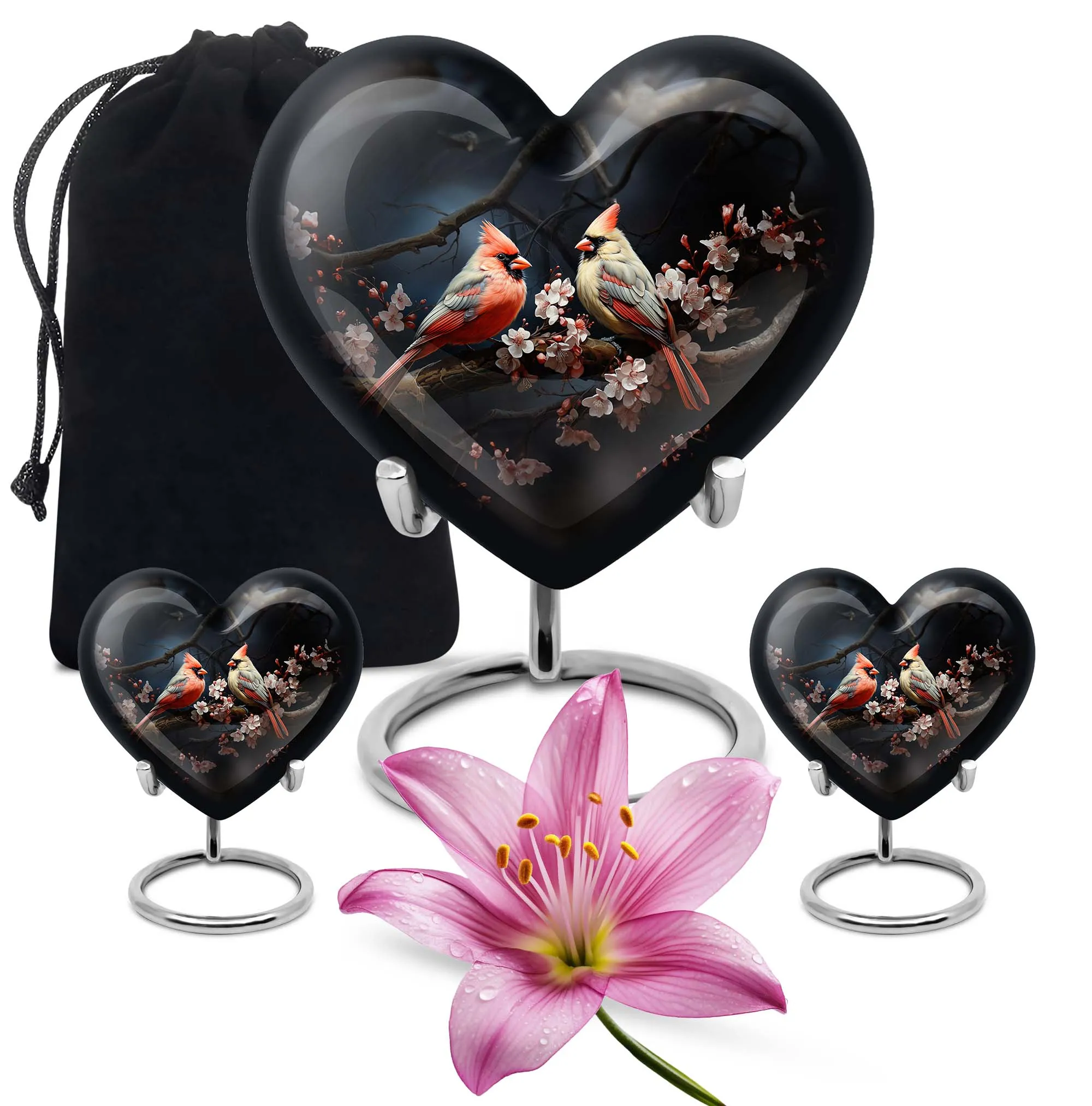 Cardinal Bird Cremation Mini Urns For Ashes Memorial & Funeral Urn