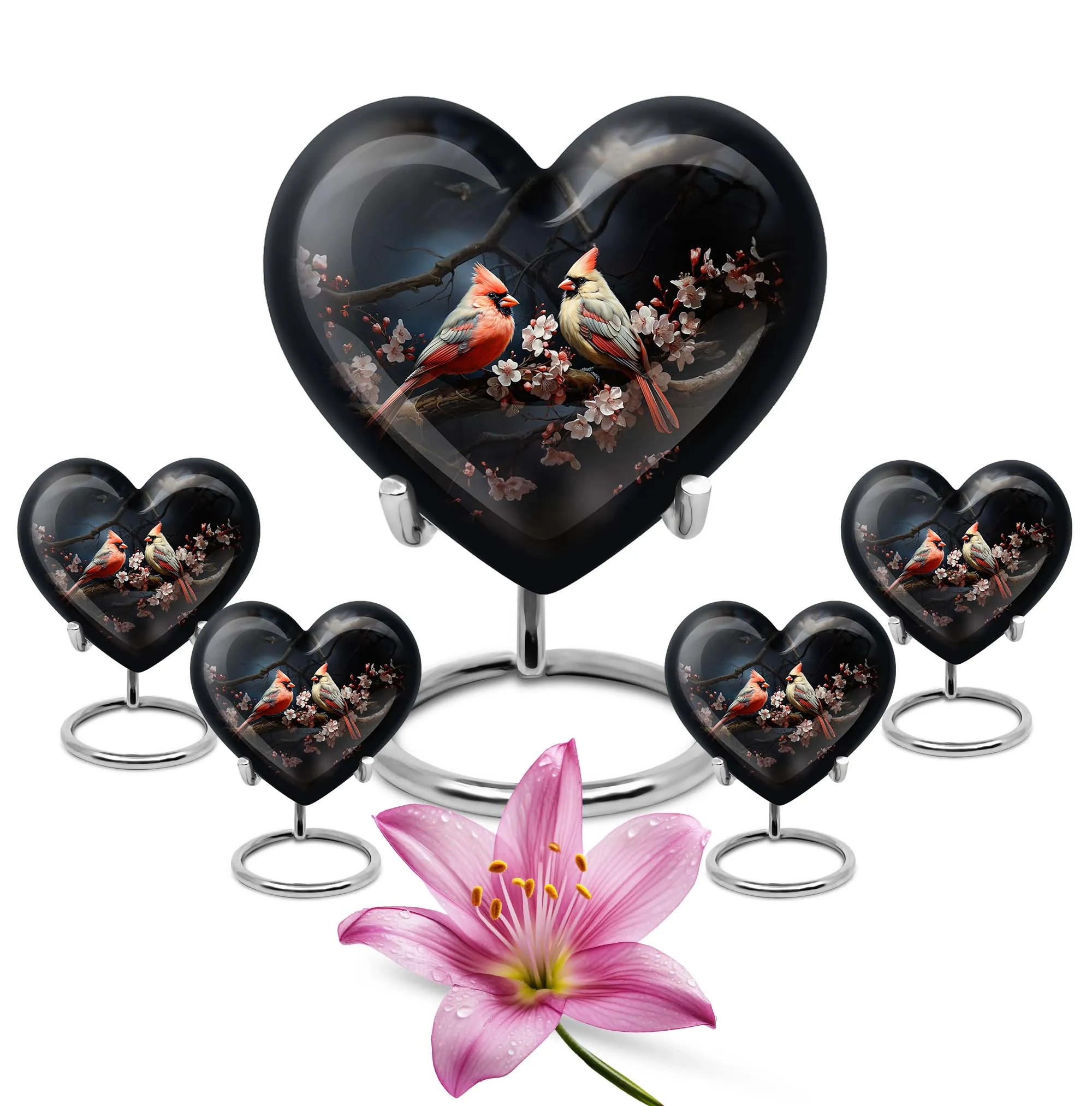 Cardinal Bird Cremation Mini Urns For Ashes Memorial & Funeral Urn