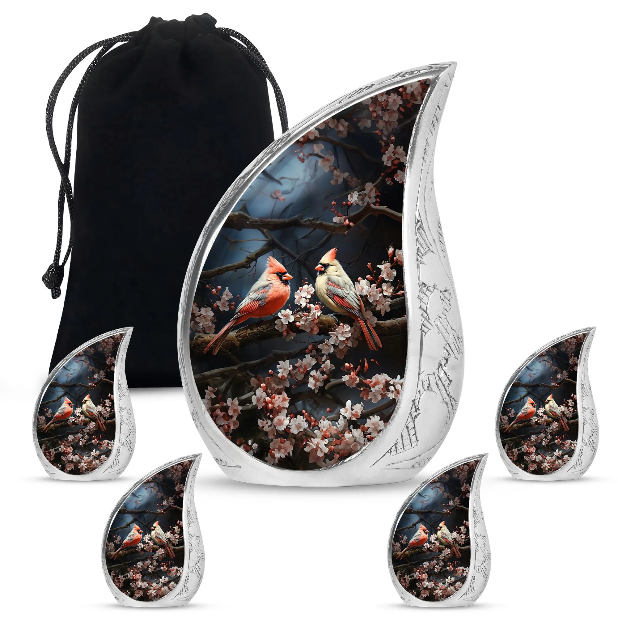 Cardinal Bird Cremation Mini Urns For Ashes Memorial & Funeral Urn