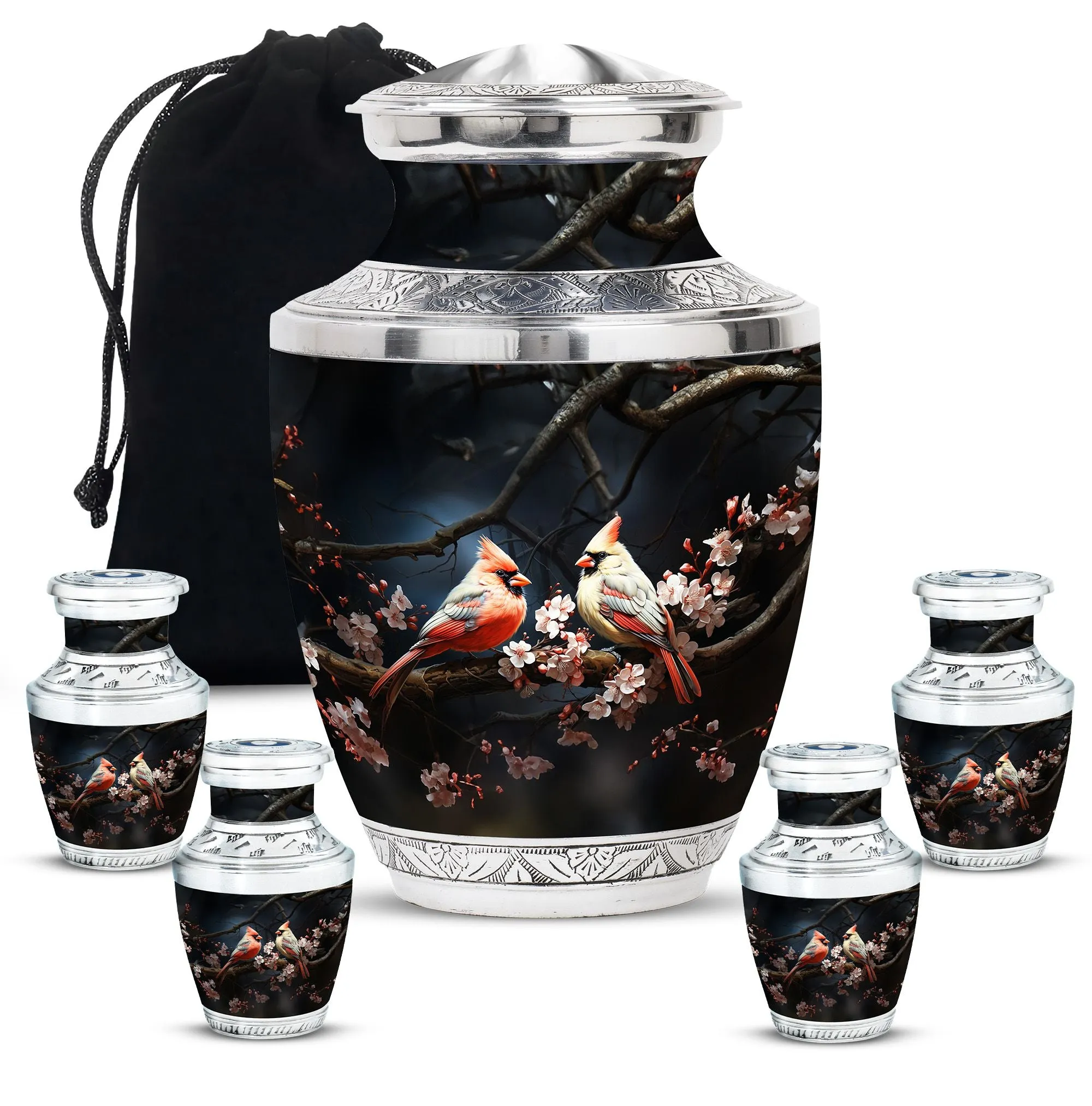 Cardinal Bird Cremation Mini Urns For Ashes Memorial & Funeral Urn