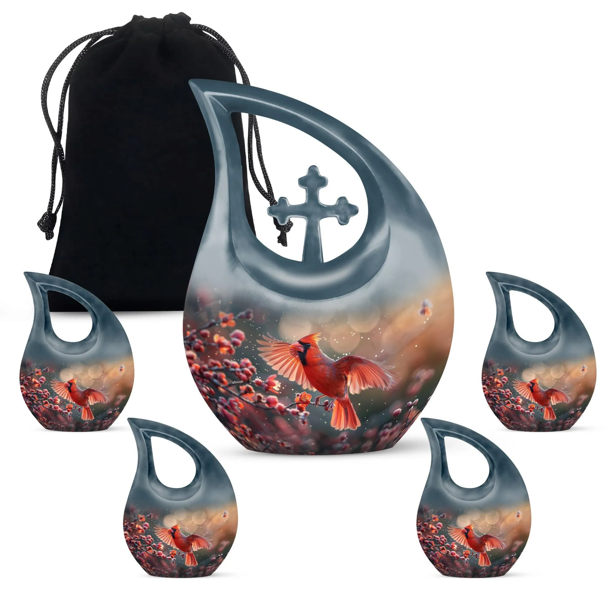 Cardinal Bird Enshrined - Premium Keepsake Human Ashes Memorial