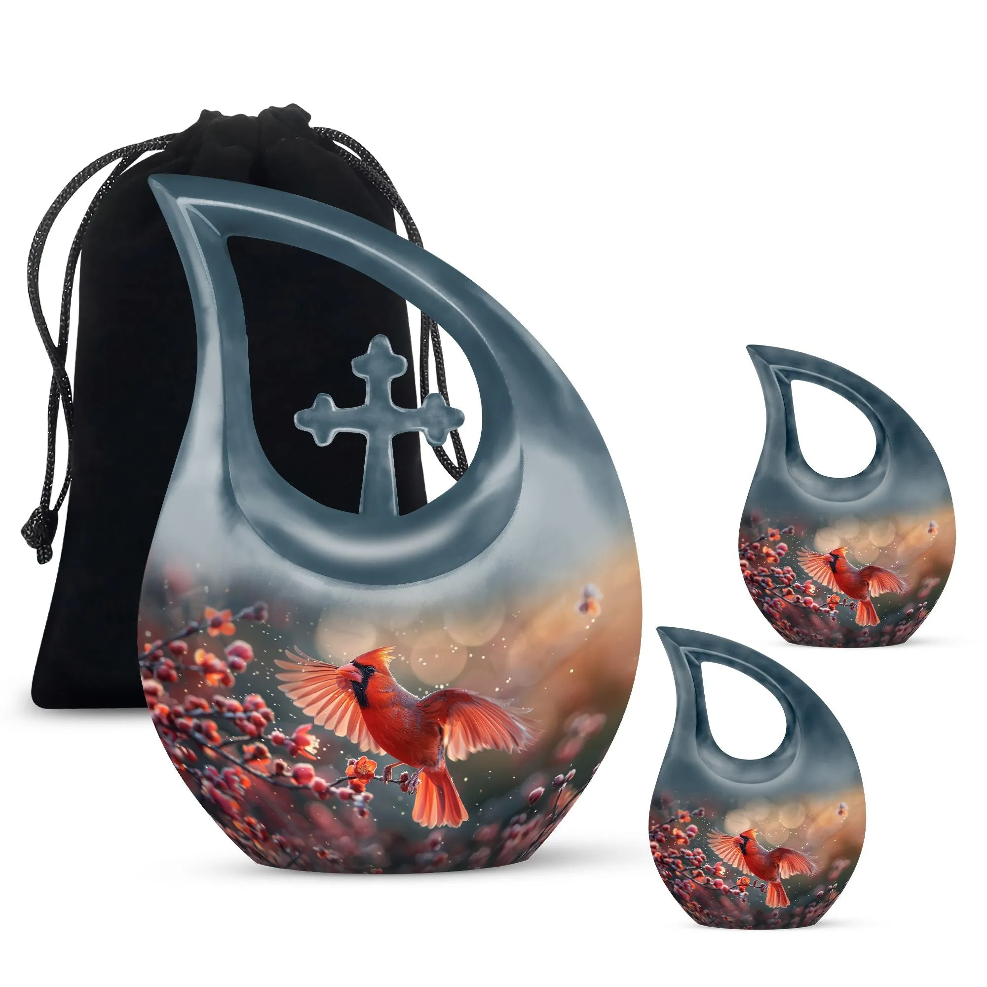 Cardinal Bird Enshrined - Premium Keepsake Human Ashes Memorial