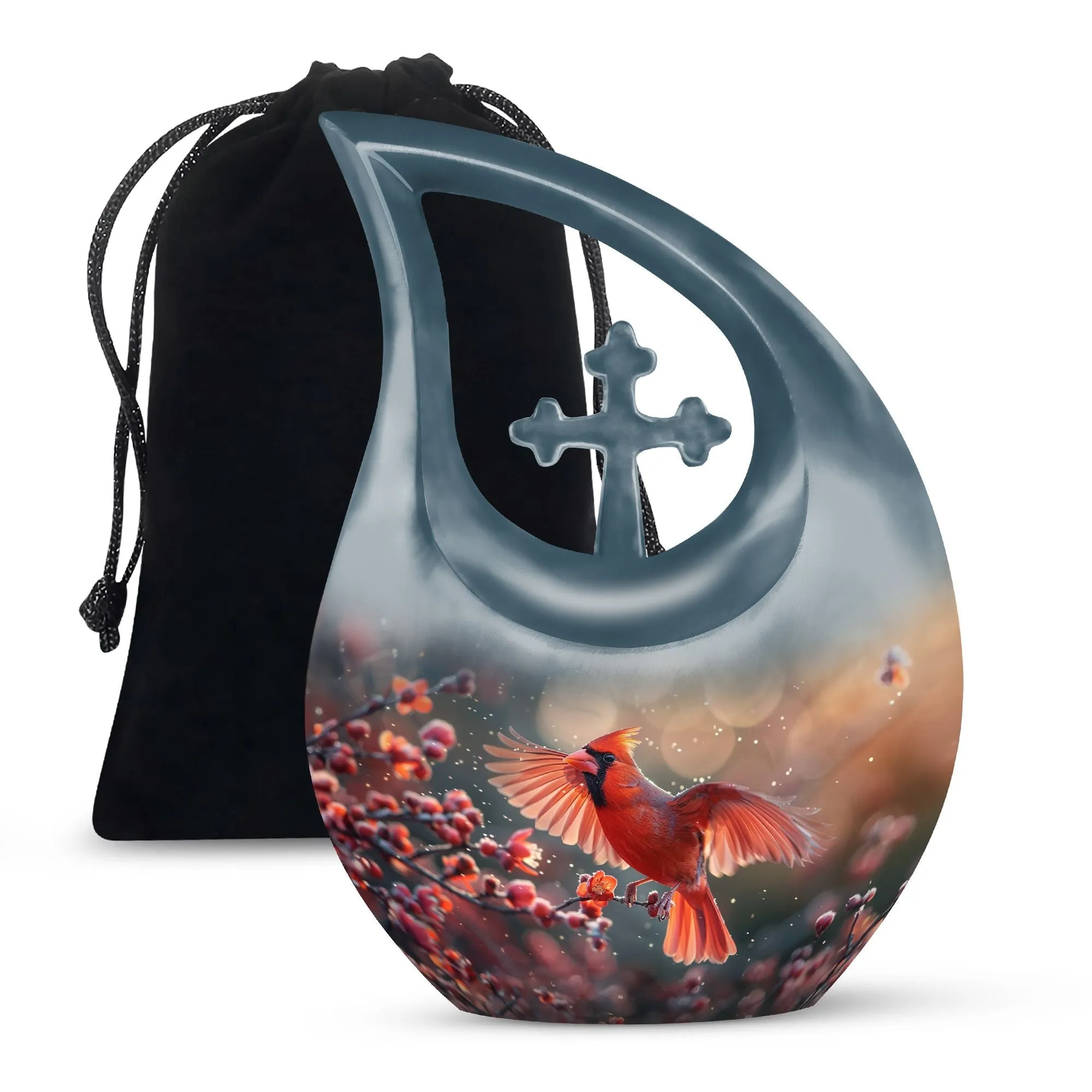 Cardinal Bird Enshrined - Premium Keepsake Human Ashes Memorial