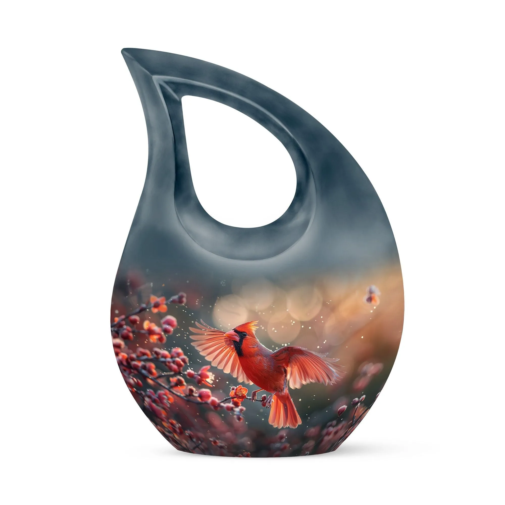 Cardinal Bird Enshrined - Premium Keepsake Human Ashes Memorial