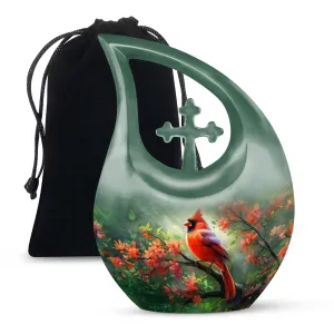 Cardinal Bird Memorial Urn For Human Ashes