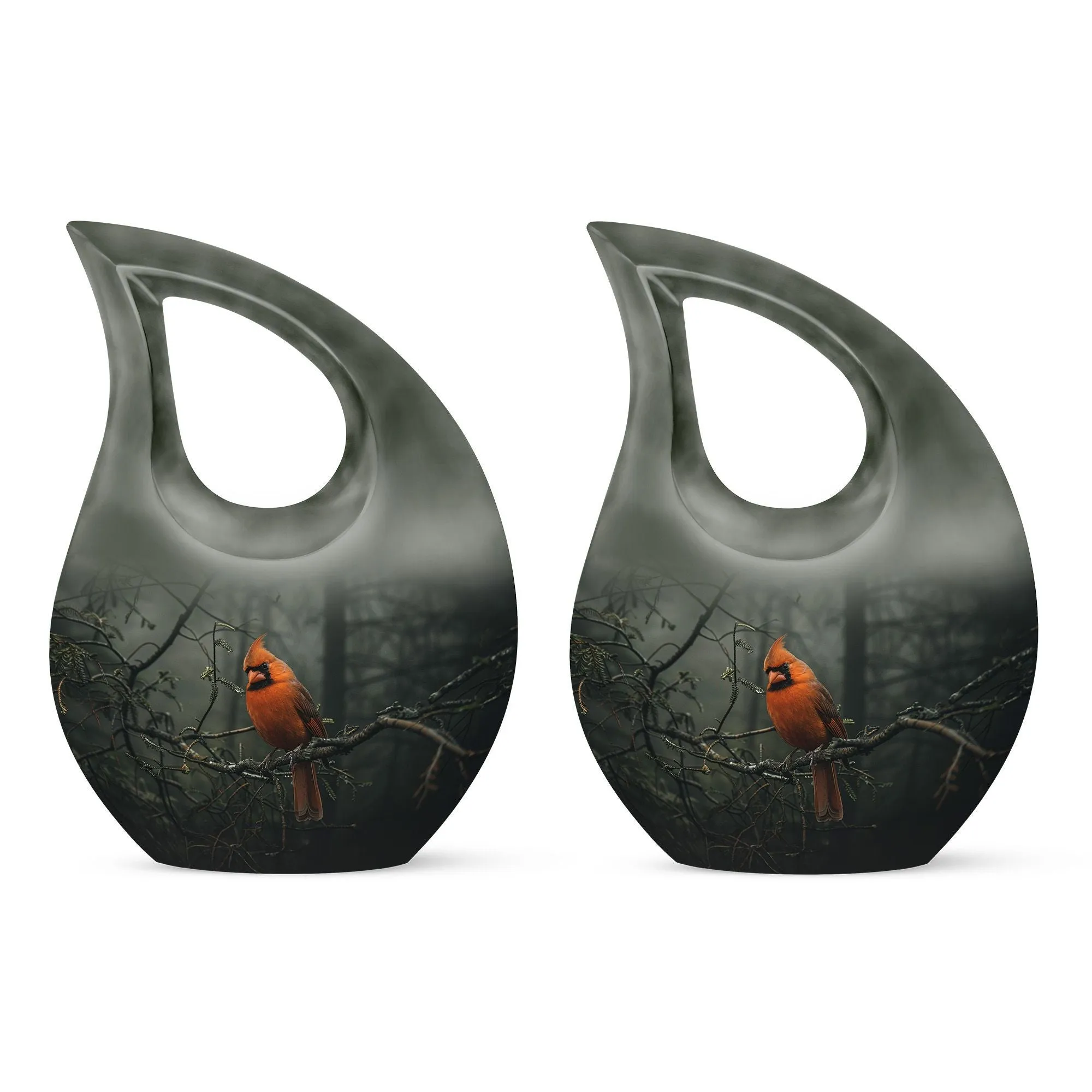 Cardinal Bird Soul Serenity: Memorial Urn for Ashes with Artful Elegance