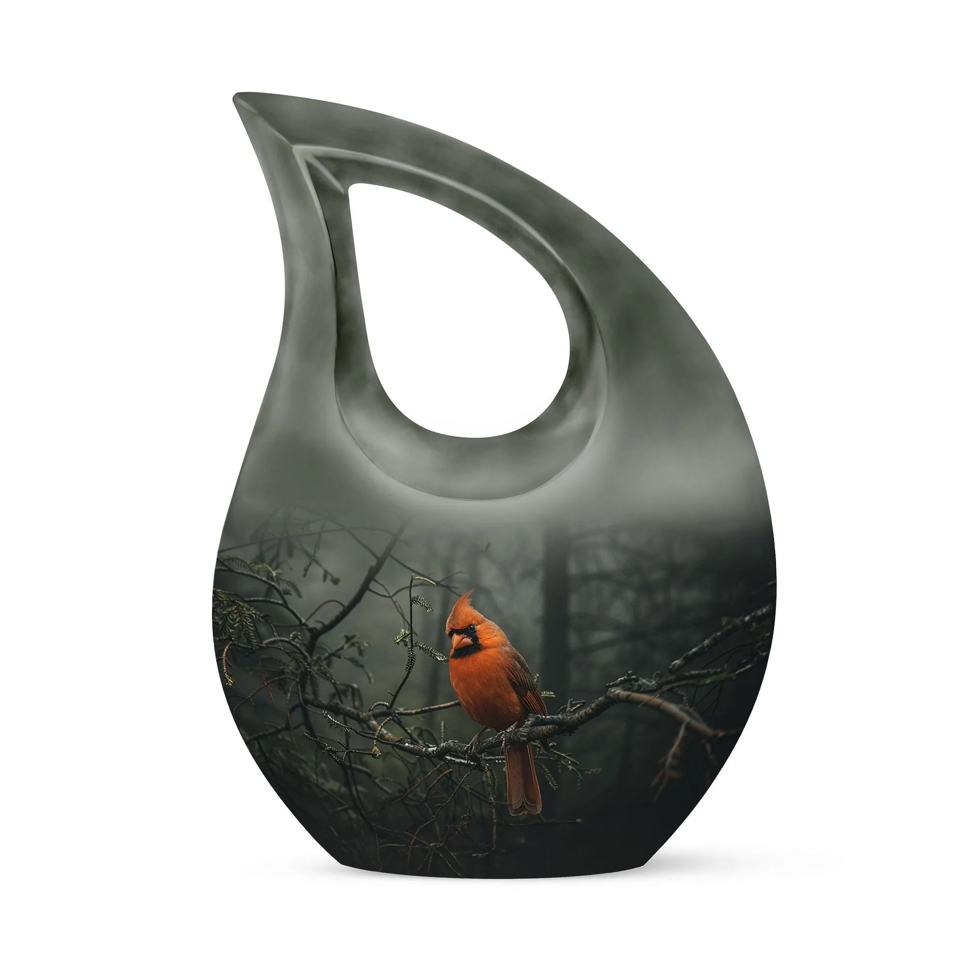 Cardinal Bird Soul Serenity: Memorial Urn for Ashes with Artful Elegance