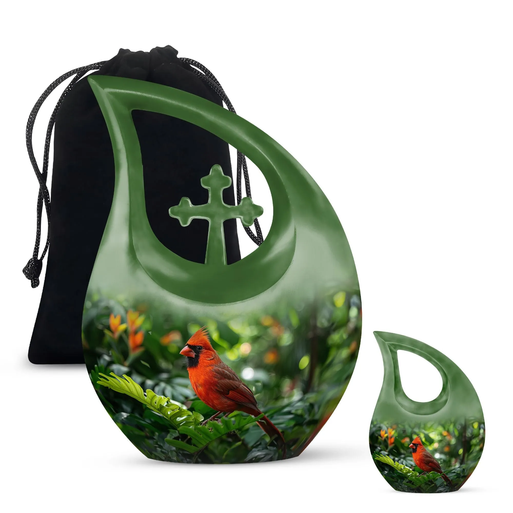 Cardinal Bird Urn : Containers For Ashes After Cremation