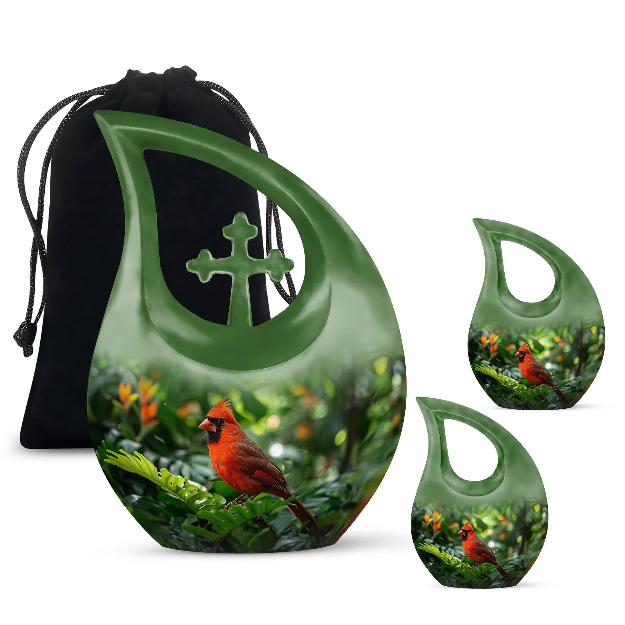 Cardinal Bird Urn : Containers For Ashes After Cremation