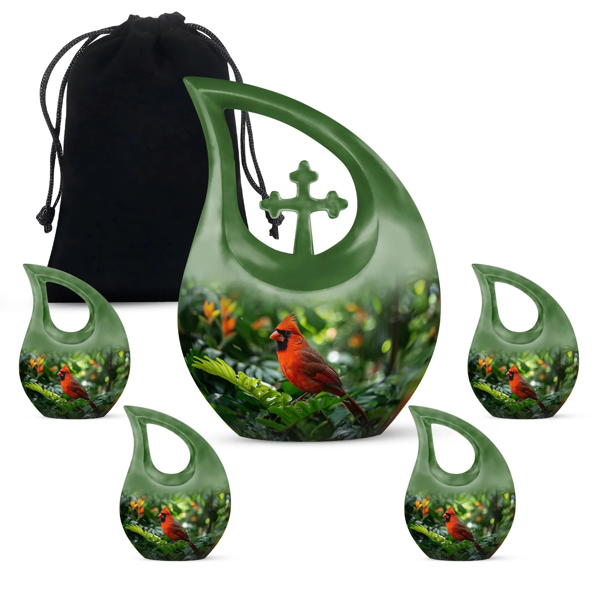 Cardinal Bird Urn : Containers For Ashes After Cremation