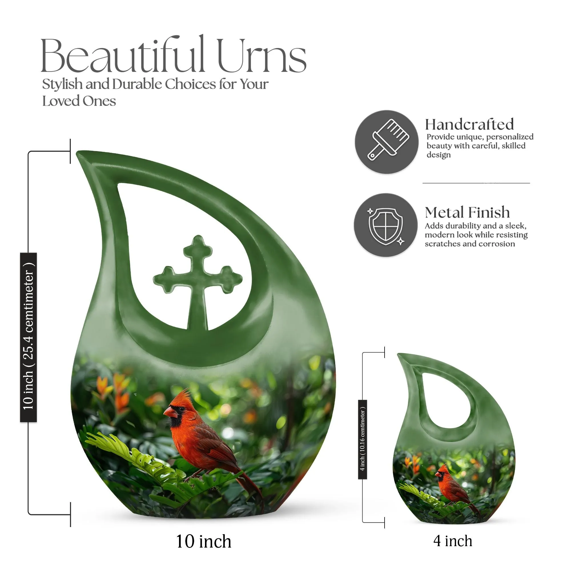 Cardinal Bird Urn : Containers For Ashes After Cremation