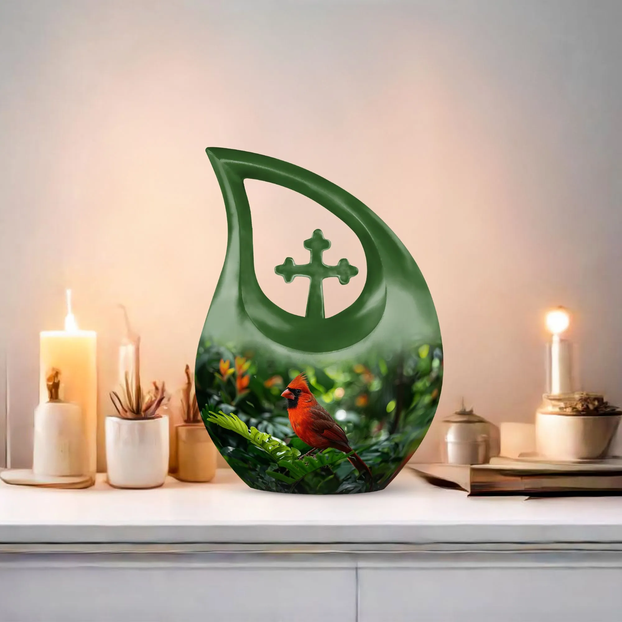 Cardinal Bird Urn : Containers For Ashes After Cremation