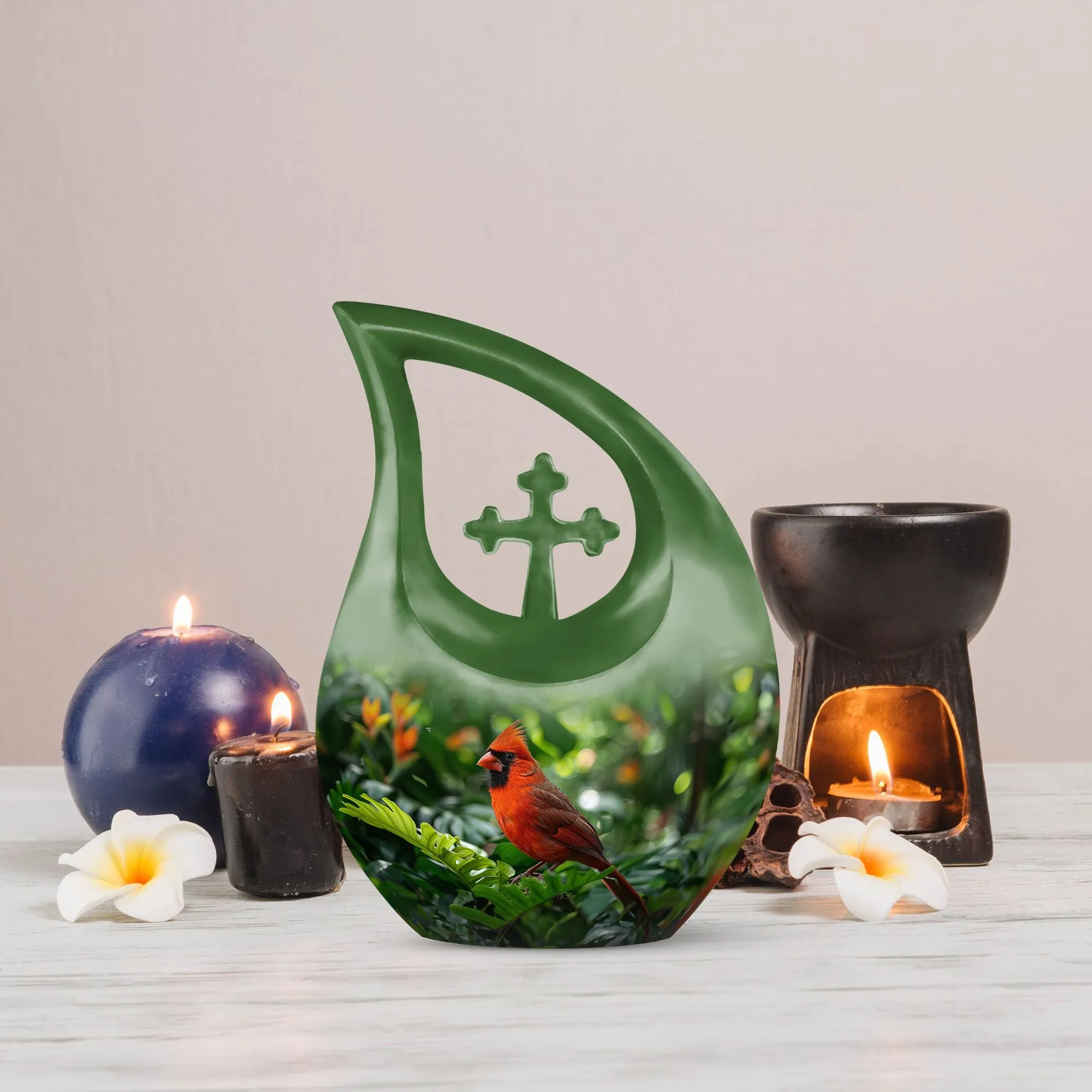 Cardinal Bird Urn : Containers For Ashes After Cremation