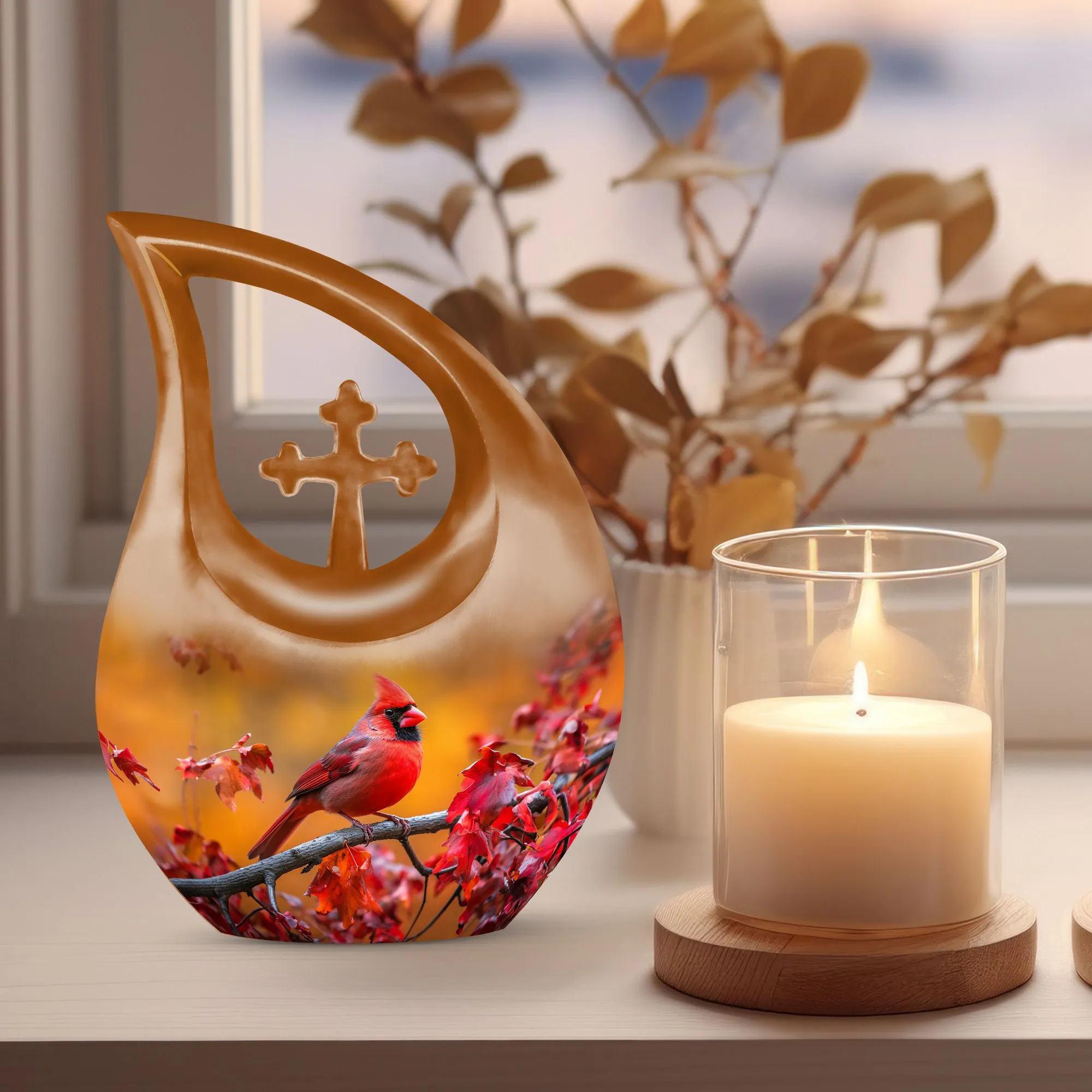 Cardinal Bird Urn: Keepsake Cremation Urn For Human Ashes