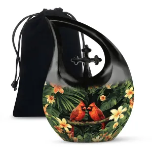 Cardinal Bird Urn-  Memorial Cremation Urn For Human Ashes Urn