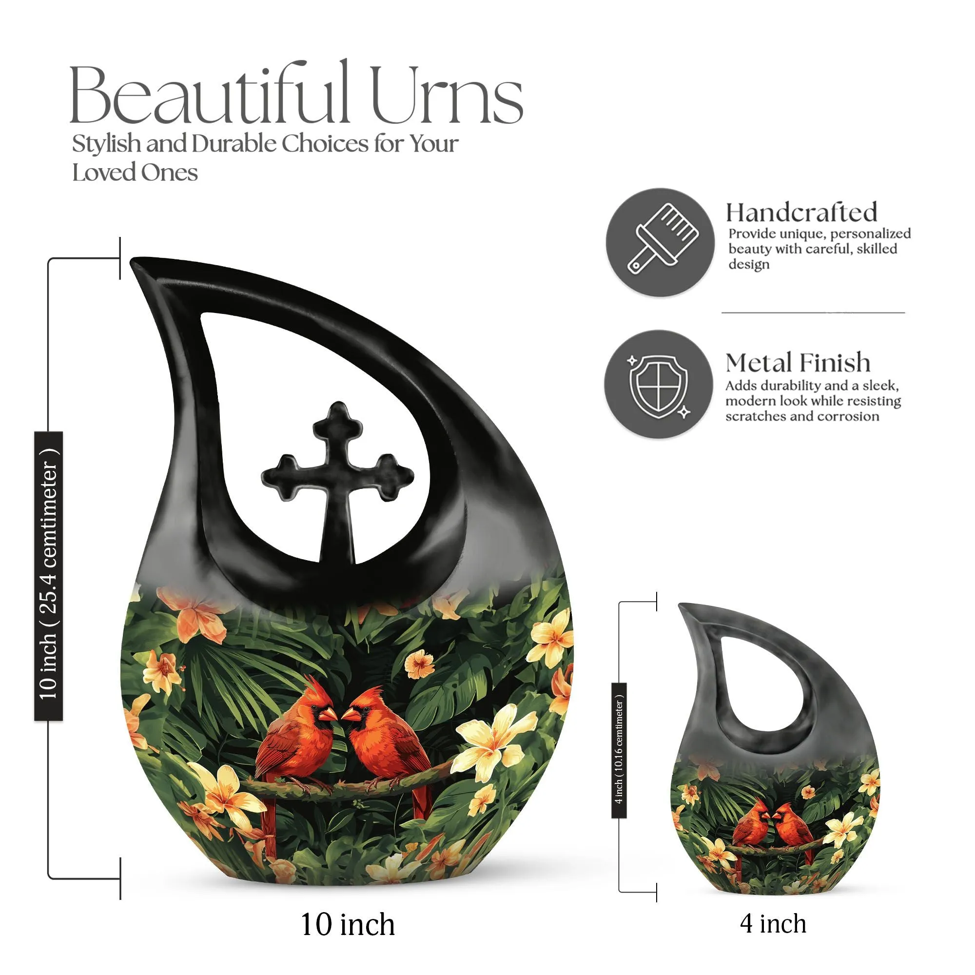 Cardinal Bird Urn-  Memorial Cremation Urn For Human Ashes Urn