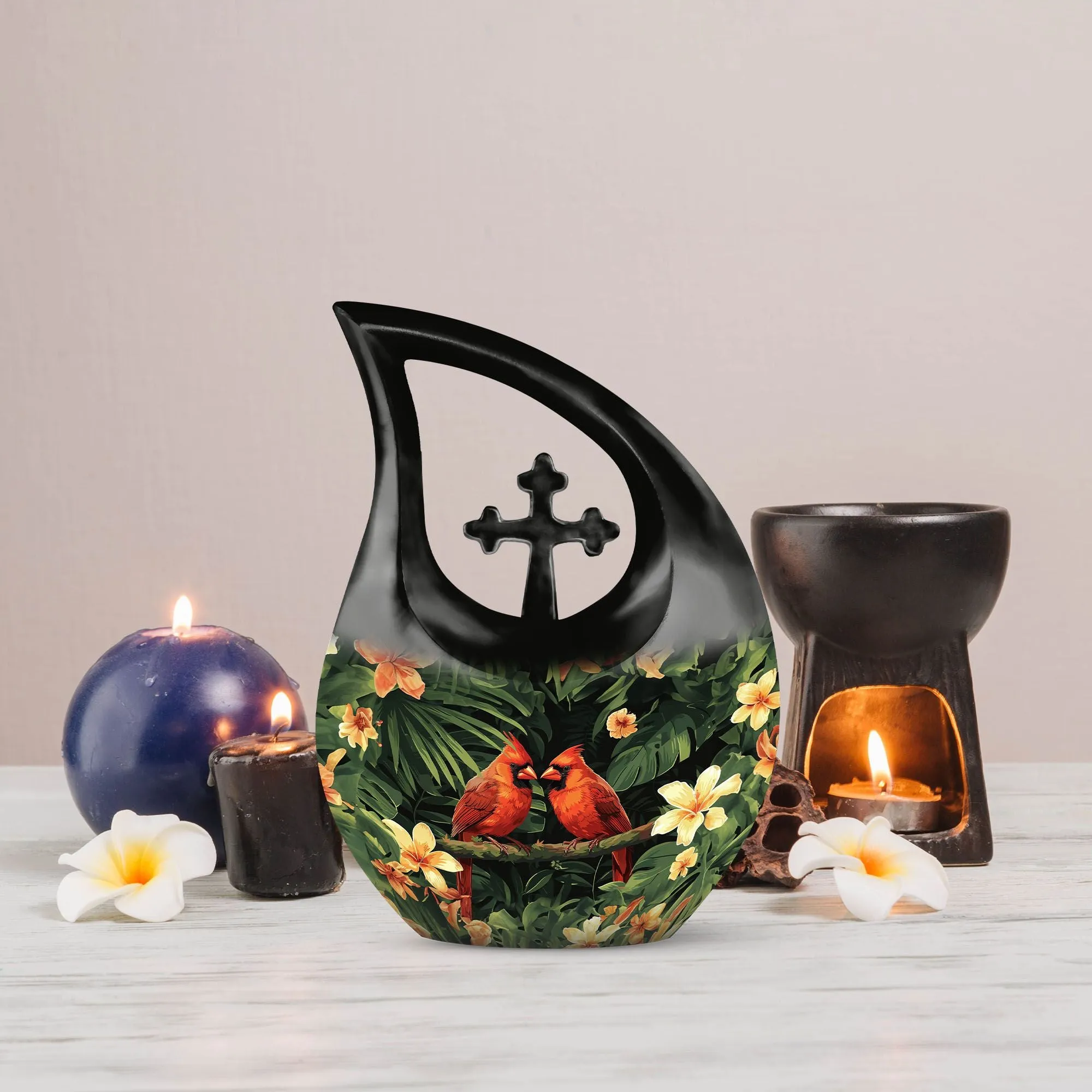 Cardinal Bird Urn-  Memorial Cremation Urn For Human Ashes Urn