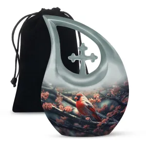 Cardinal Bird Urn: Small Keepsake Urn For Human Ashes