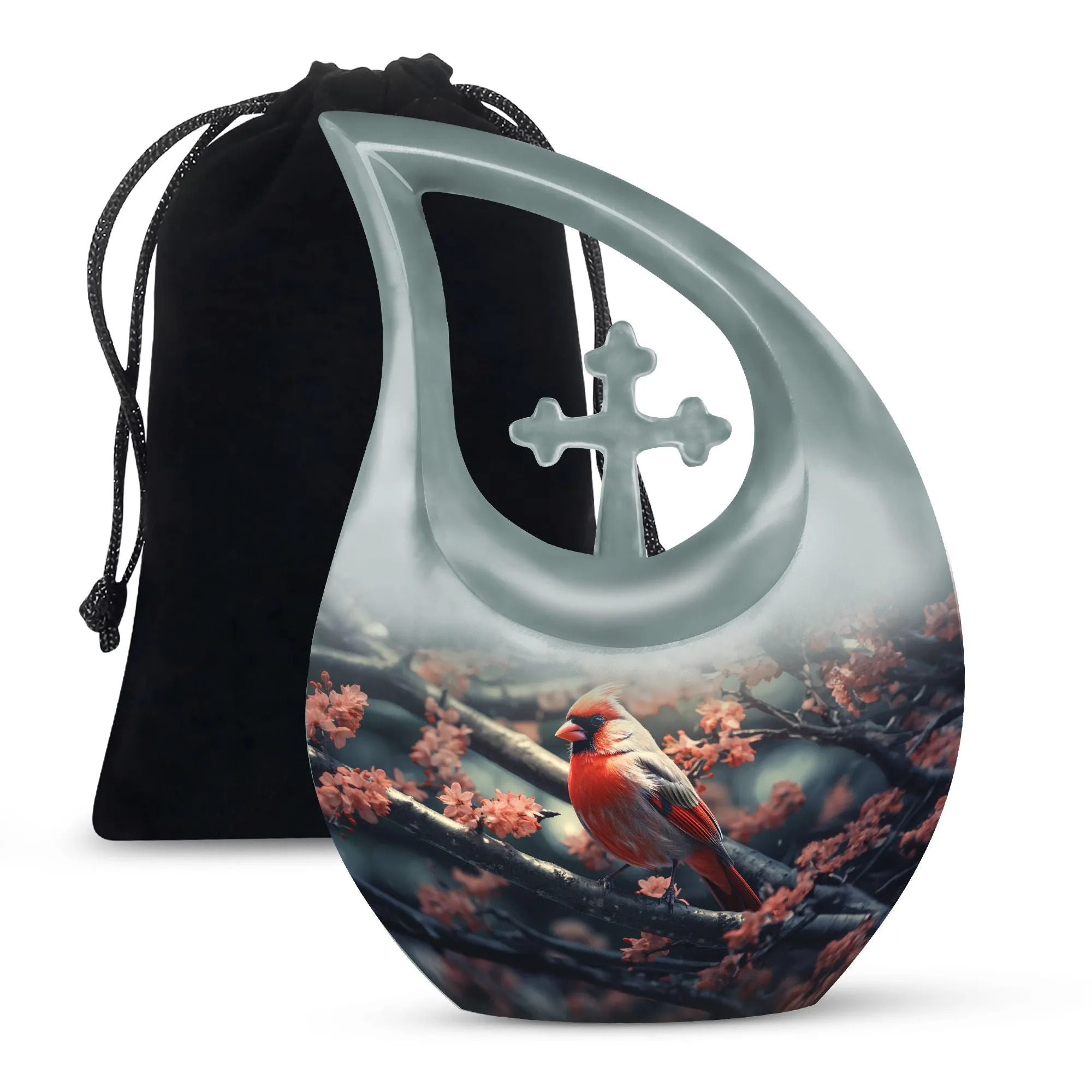 Cardinal Bird Urn: Small Keepsake Urn For Human Ashes
