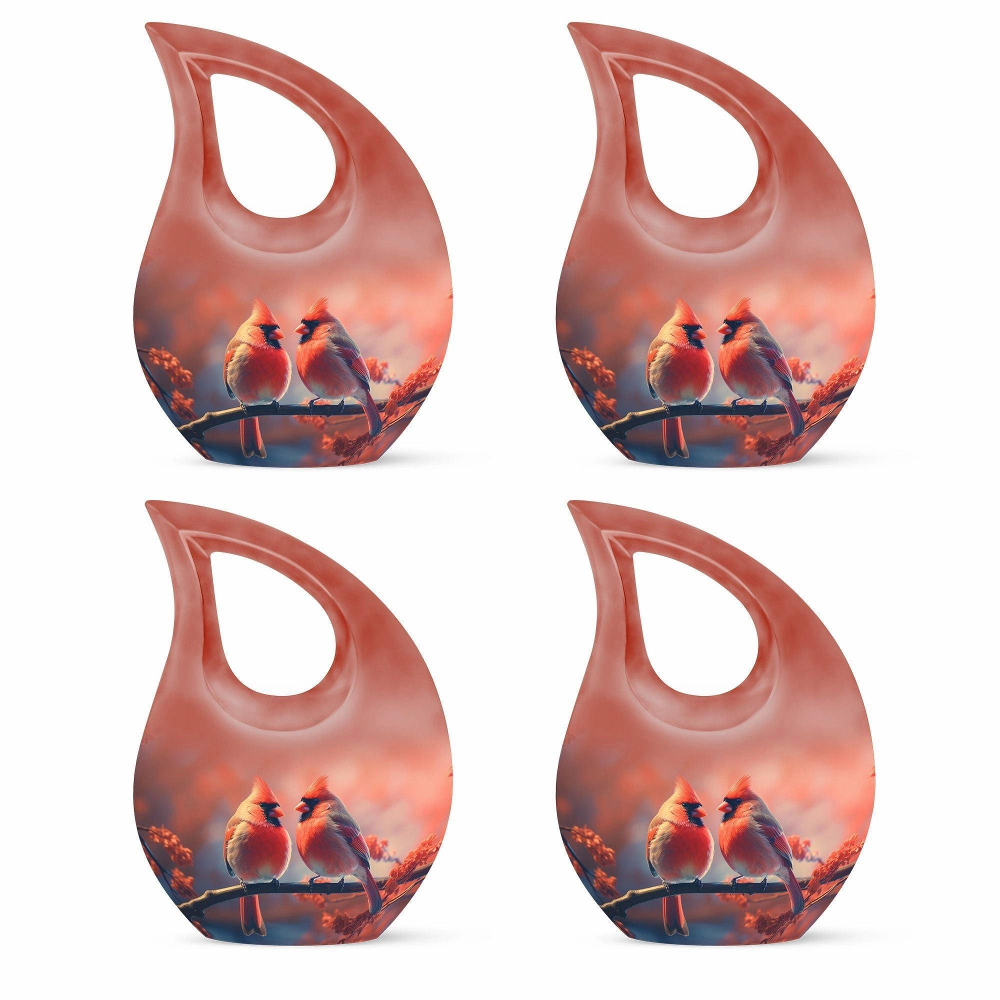 Cardinal Bird Memorial Urn: Cremation Urn For Ashes