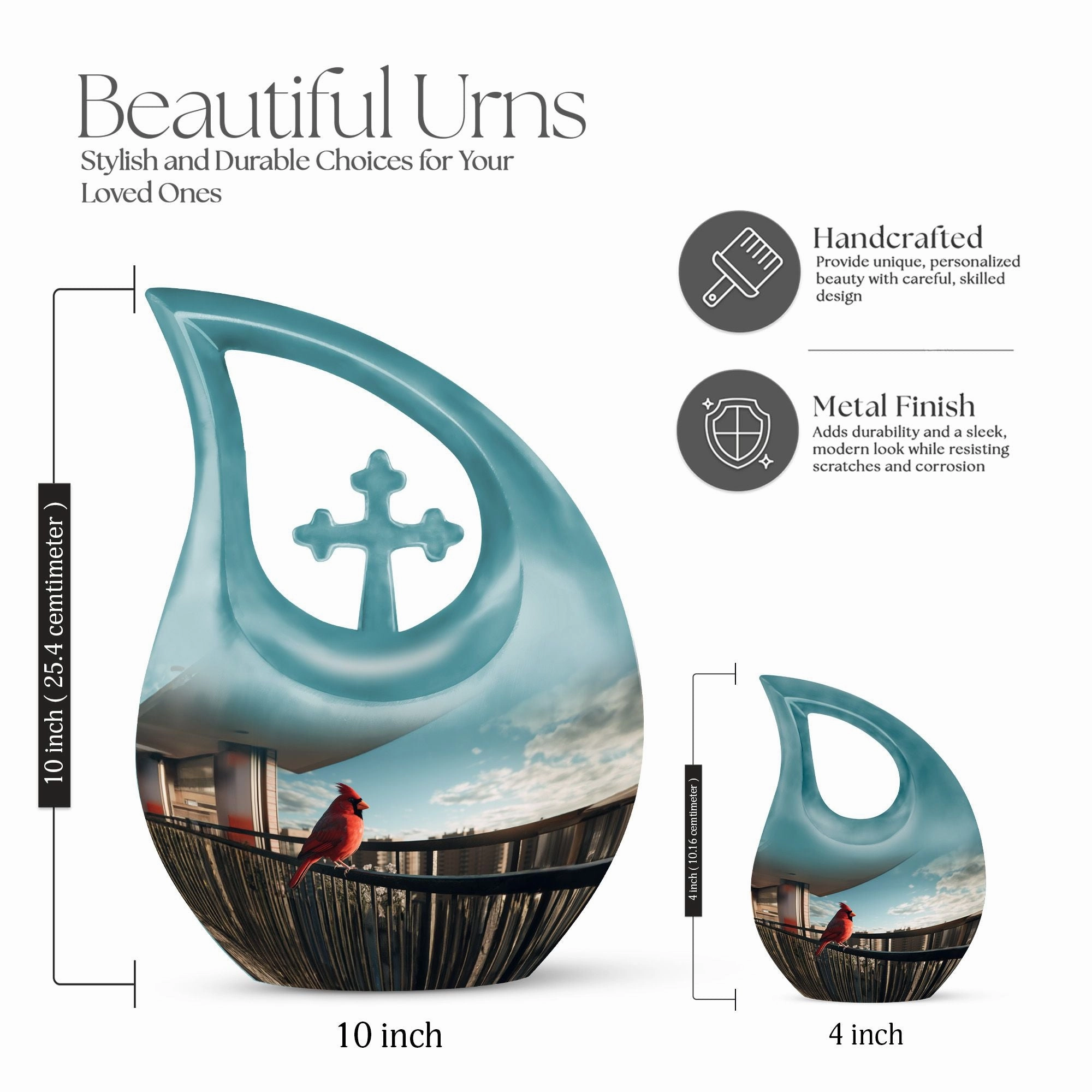 Cardinal Bird Memorial Urn: Cremation Urn For Ashes