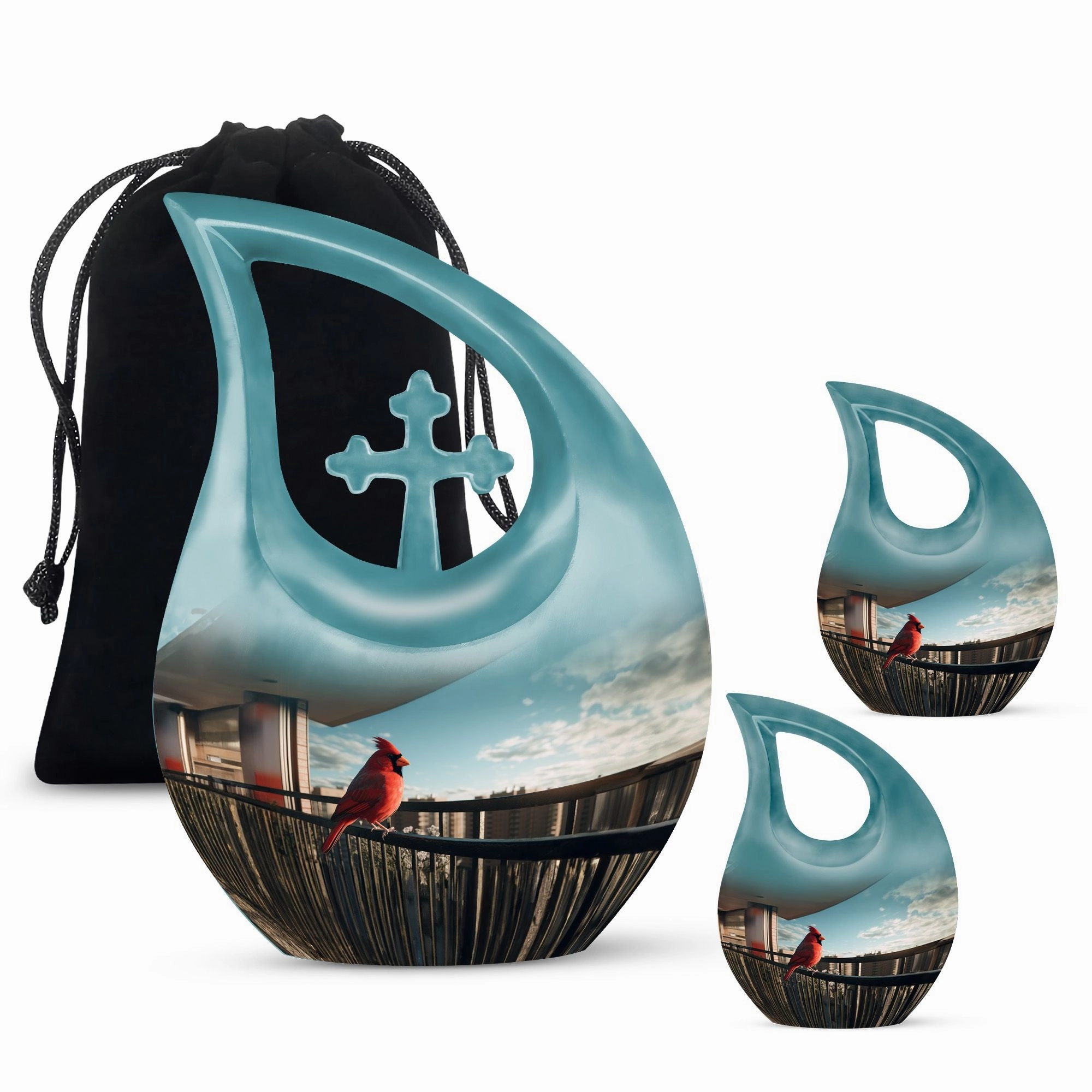 Cardinal Bird Memorial Urn: Cremation Urn For Ashes