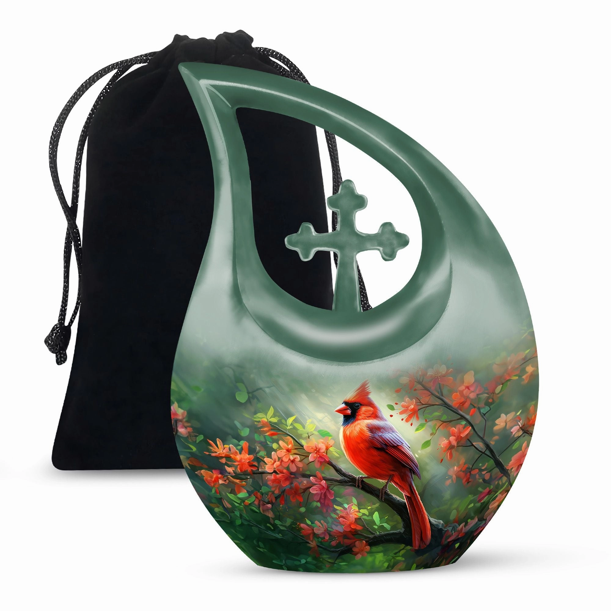 Cardinal Bird Memorial Urn For Human Ashes