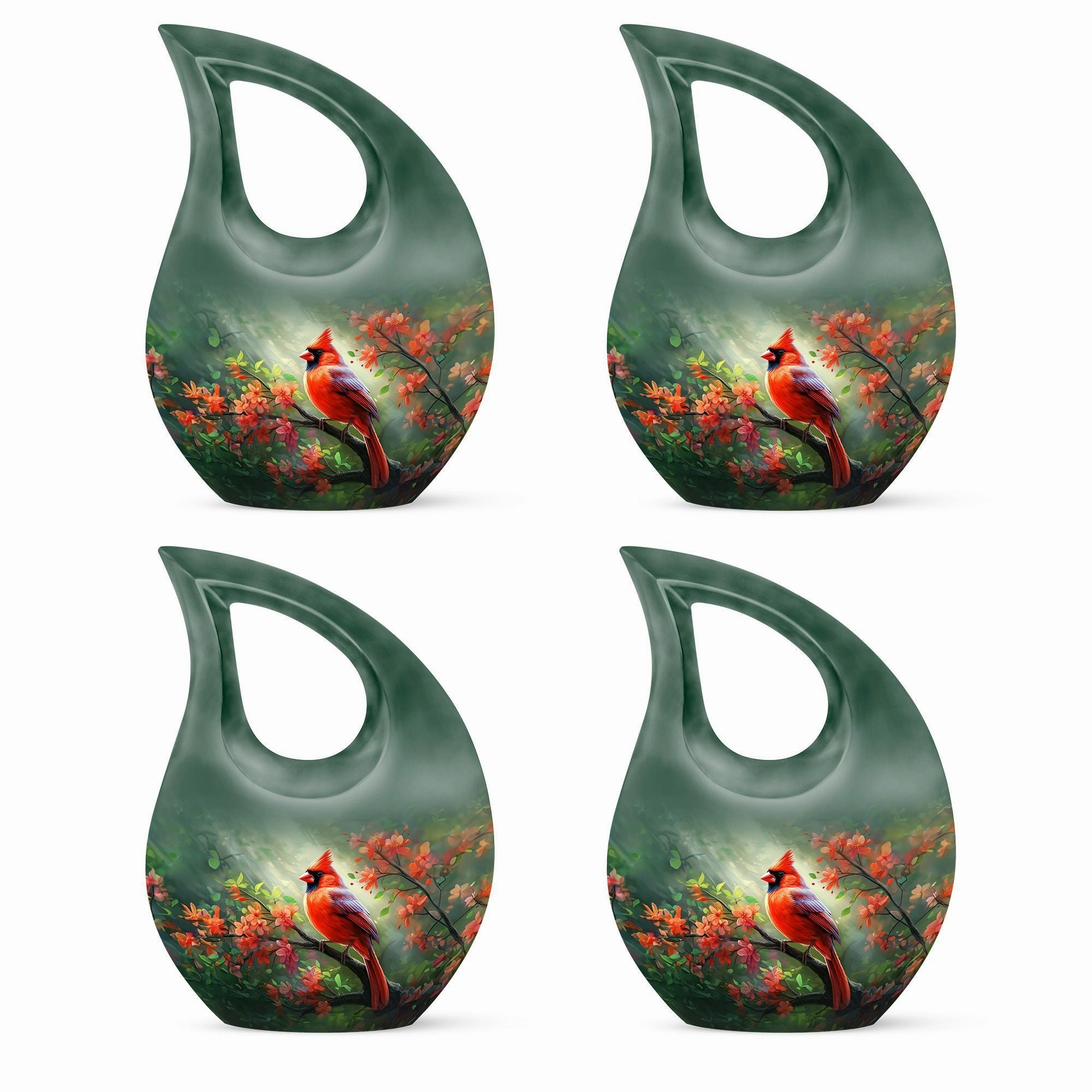 Cardinal Bird Memorial Urn For Human Ashes