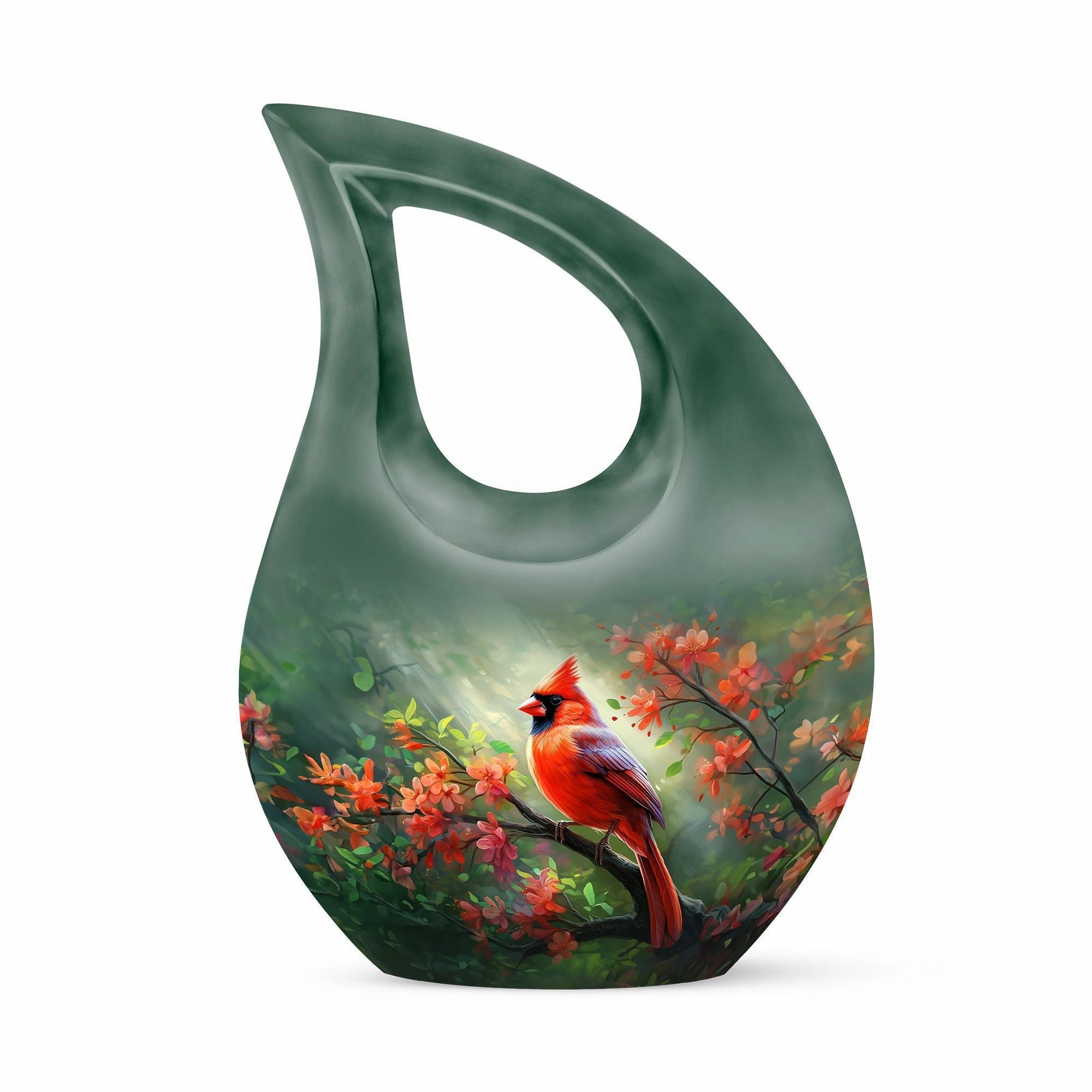 Cardinal Bird Memorial Urn For Human Ashes