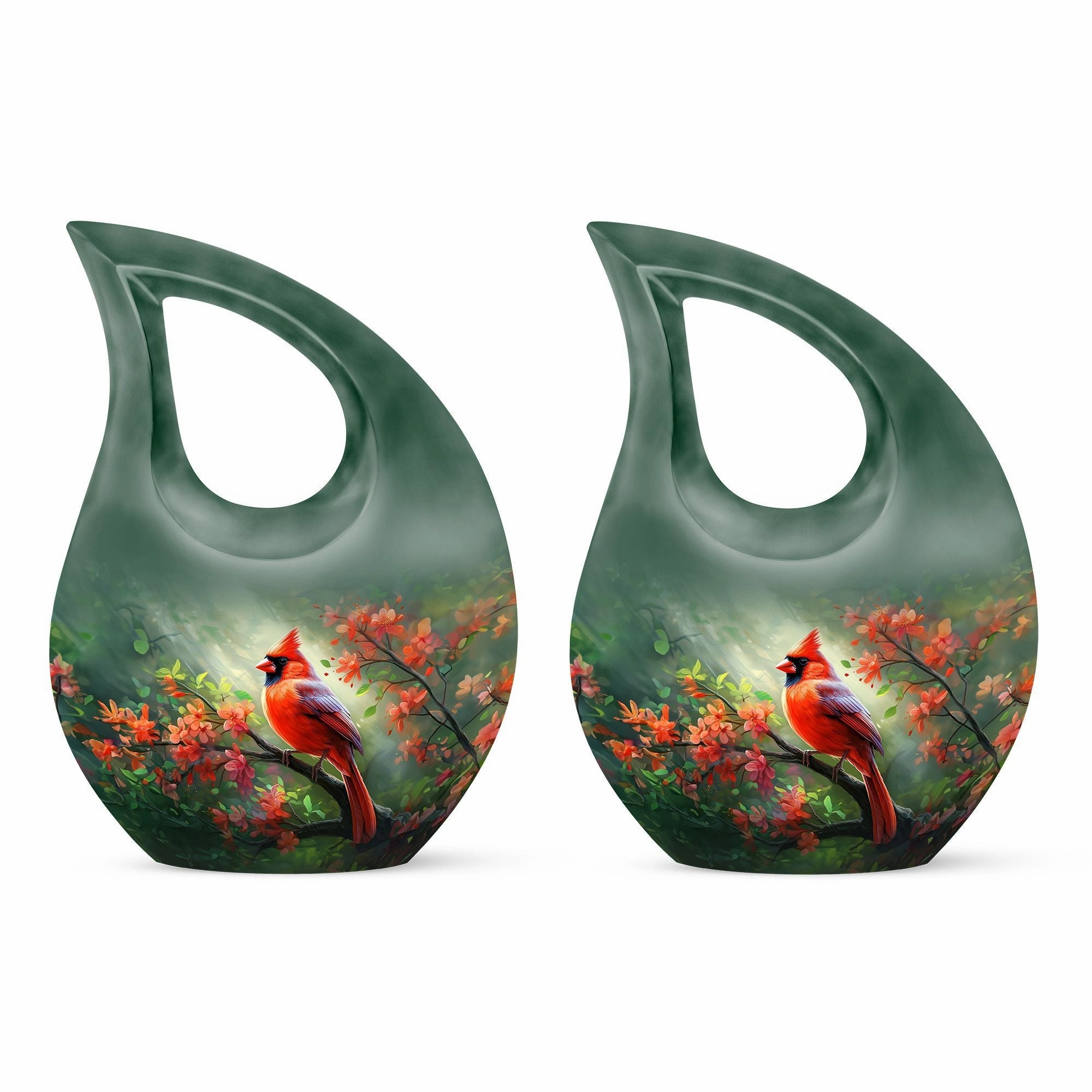 Cardinal Bird Memorial Urn For Human Ashes