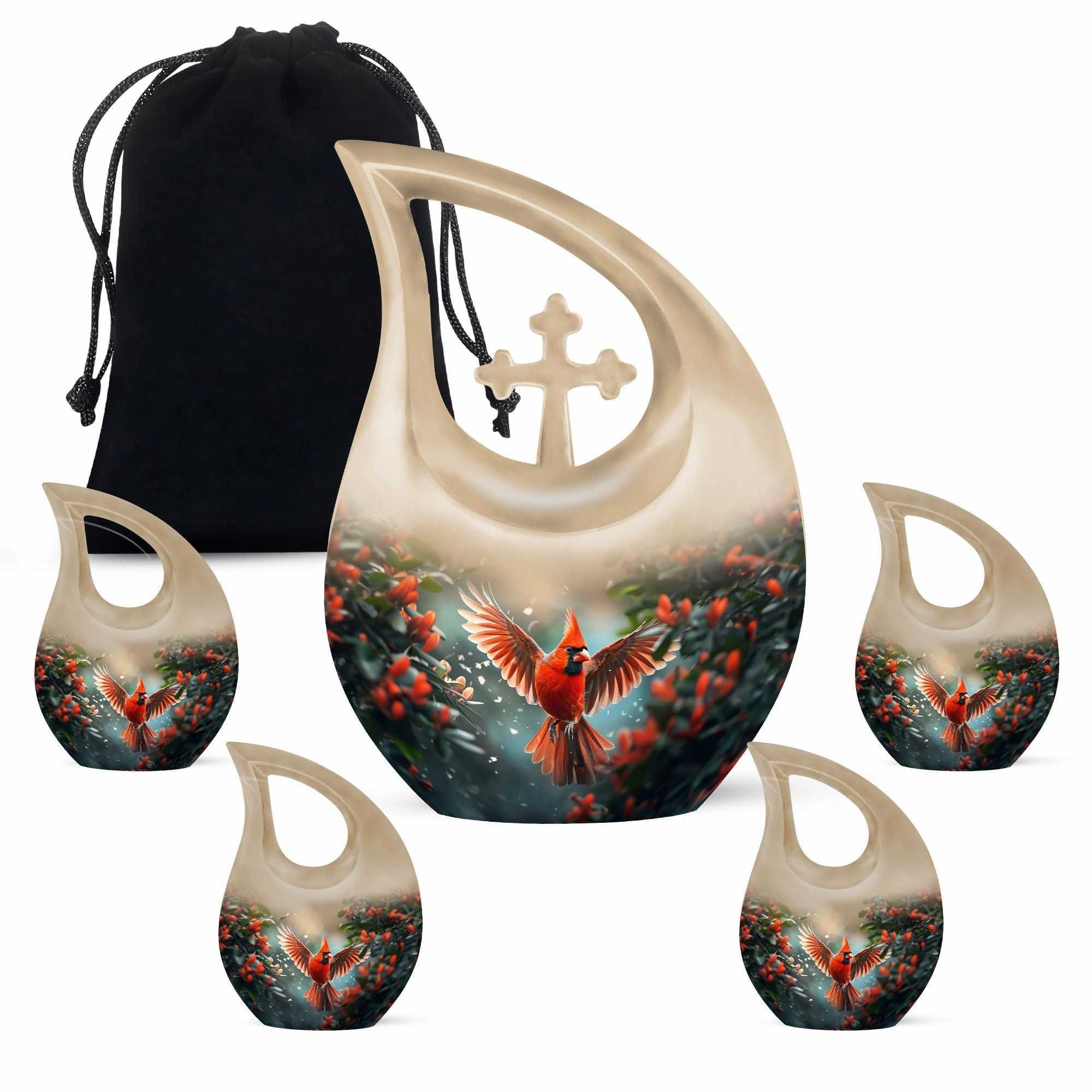Cardinal Cremation Small Urns For Human Ashes Memorial & Funeral Urn