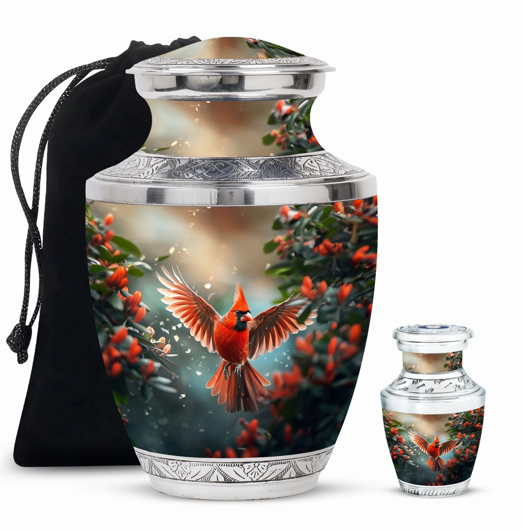 Cardinal Cremation Small Urns For Human Ashes Memorial & Funeral Urn